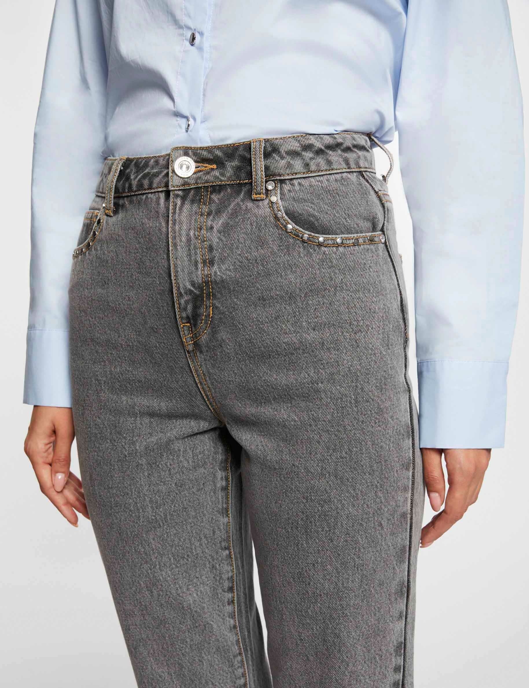 Gerade geschnittene 7/8-Jeans anthrazitgrau damen