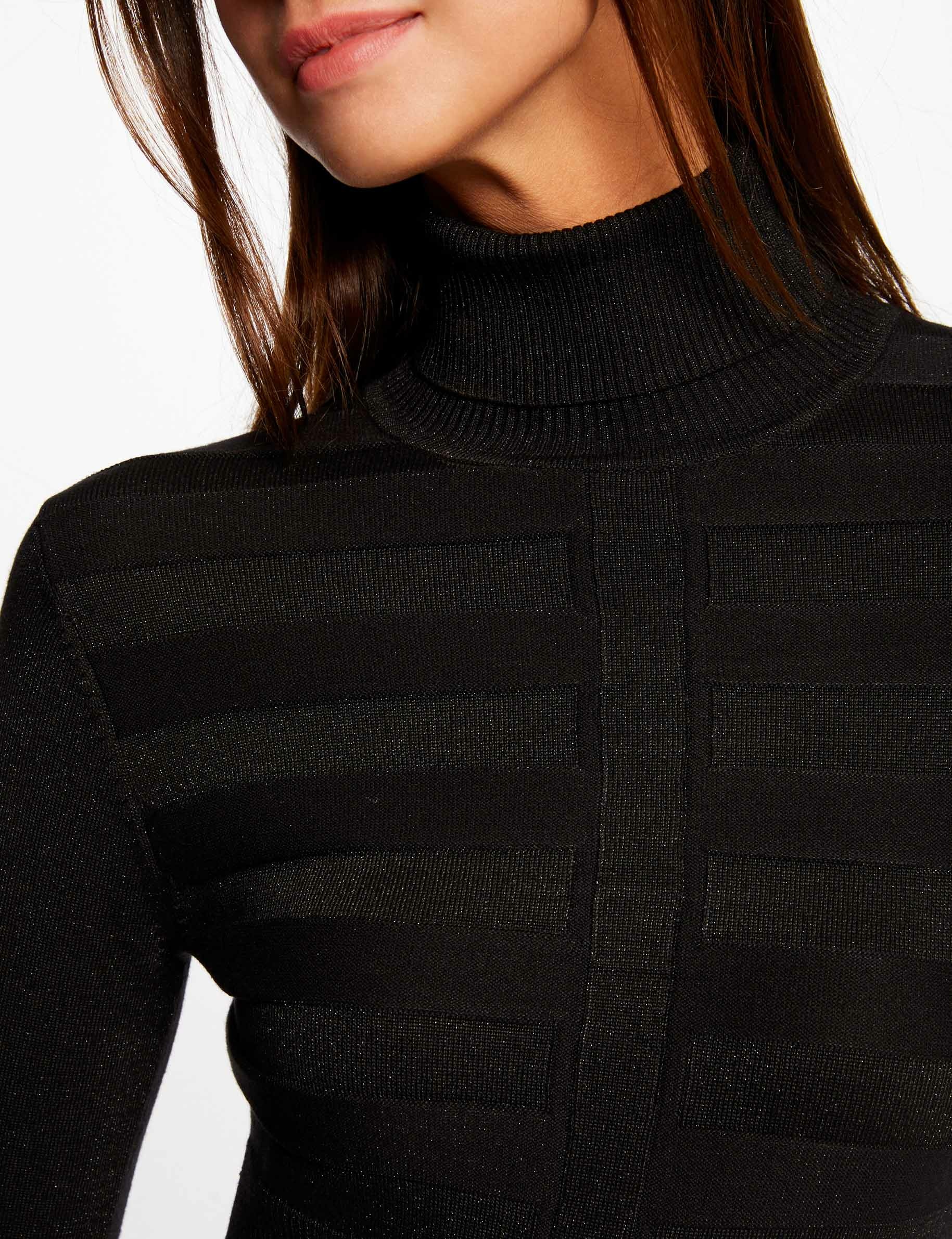 Langärmeliger Rollkragenpullover schwarz damen