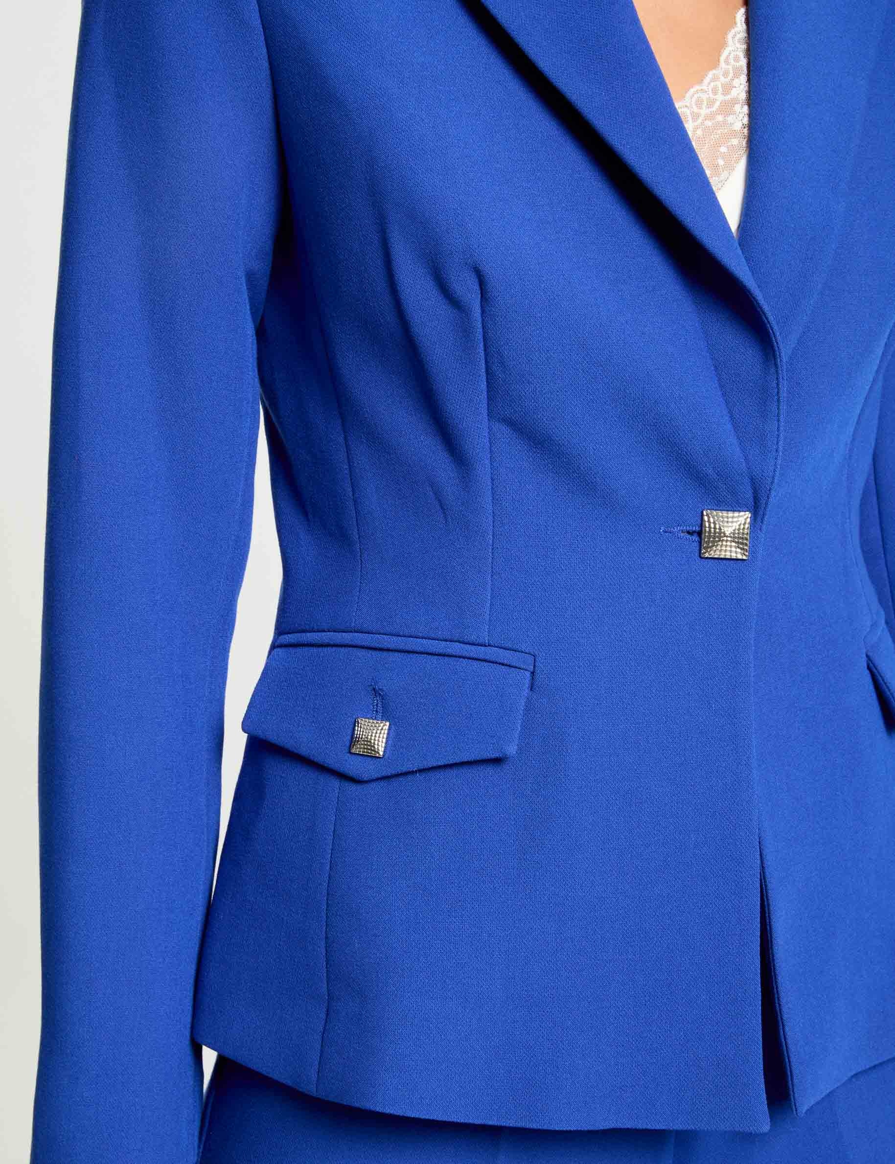 Taillierte City-Jacke mit langen Ärmeln elektrisch blau damen