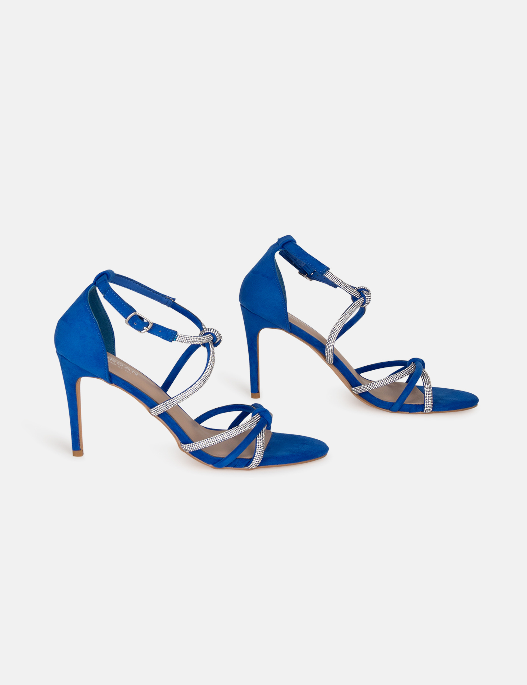 Absatzsandalen mit Strass-Riemchen blau damen