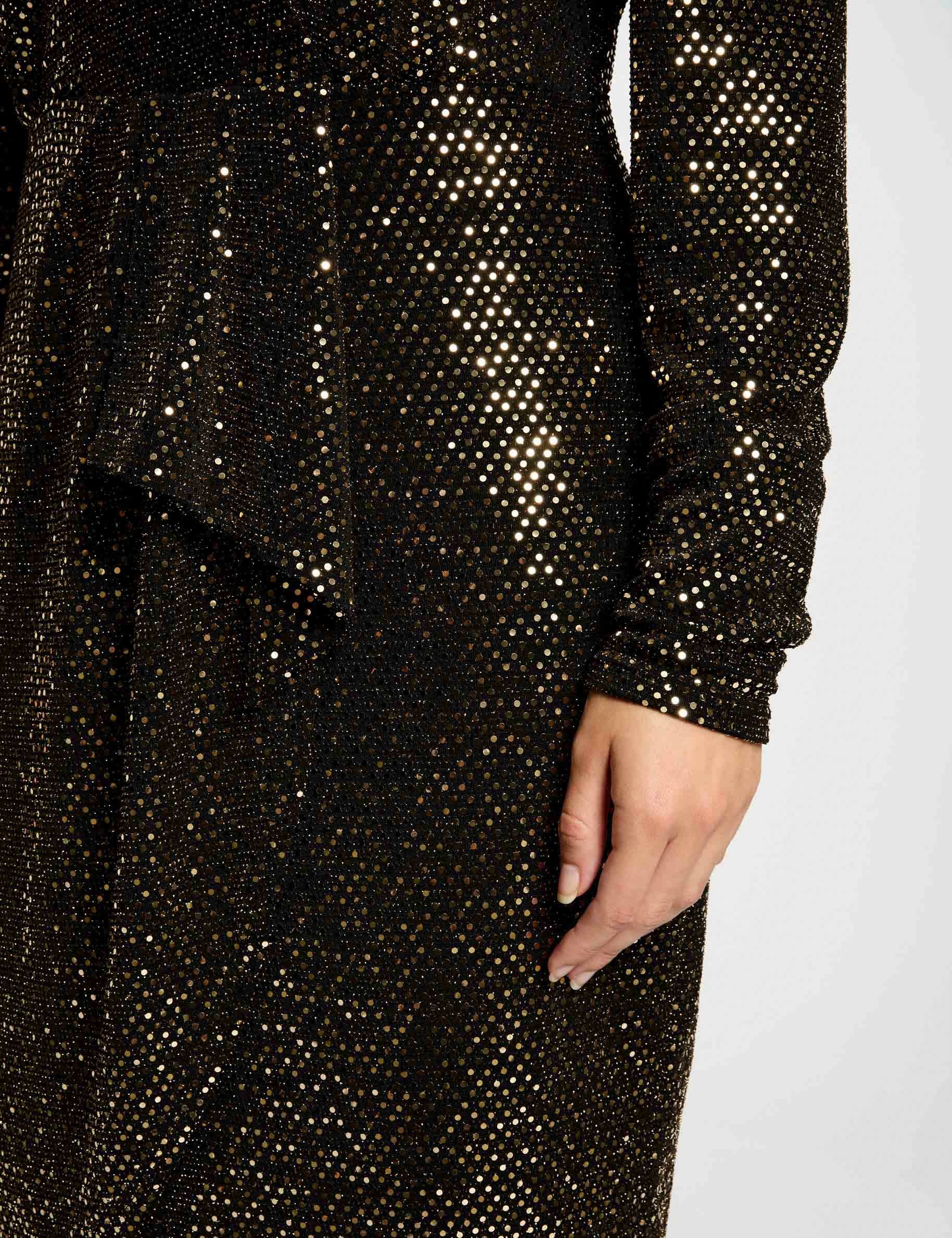 Robe portefeuille sequins dore femme