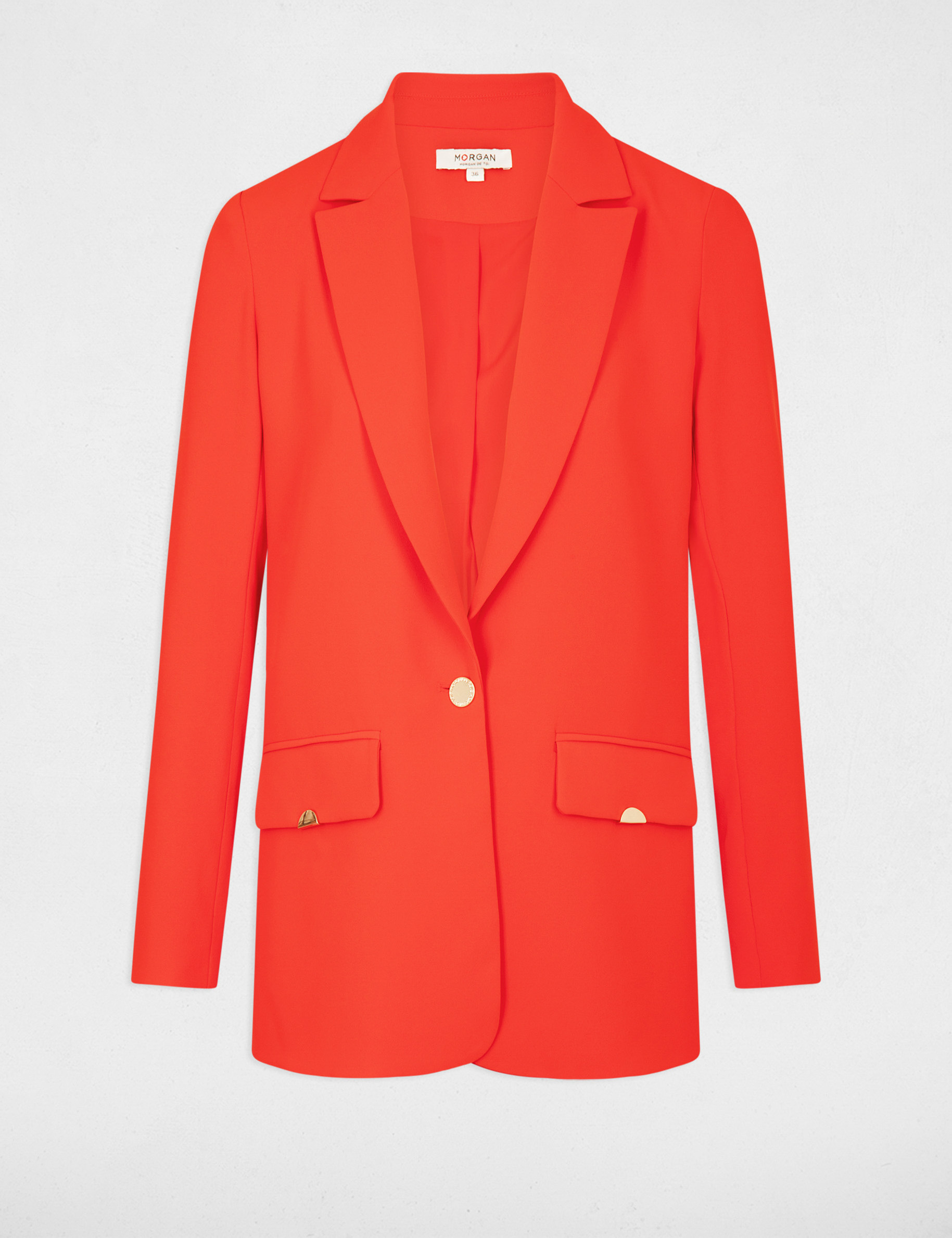 Fliessender Blazer mit Knöpfen dunkelorange damen