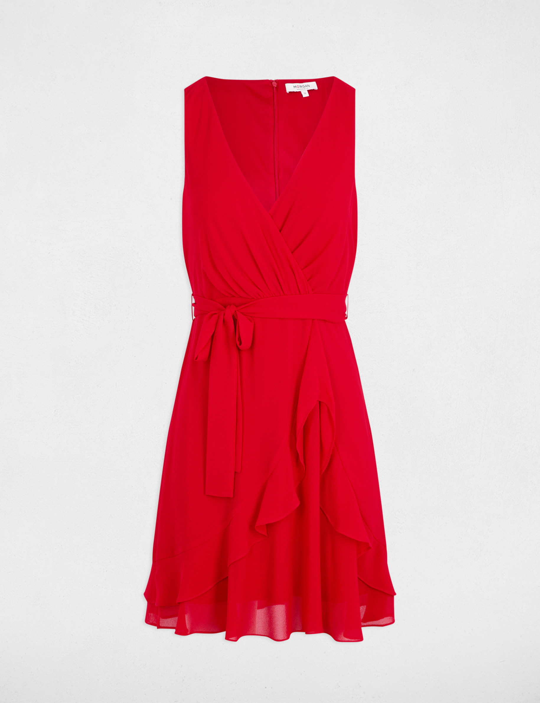 Robe courte portefeuille rouge femme