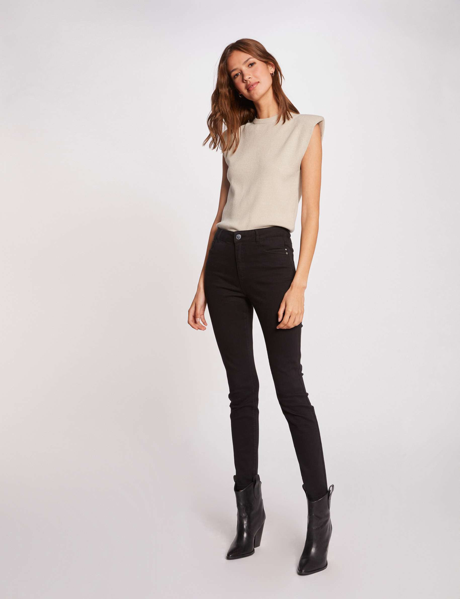 Pantalon skinny taille standard noir femme