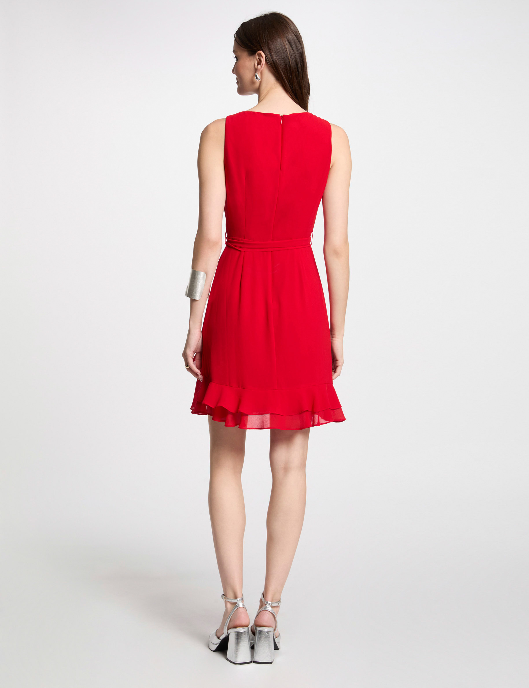 Robe courte portefeuille rouge femme