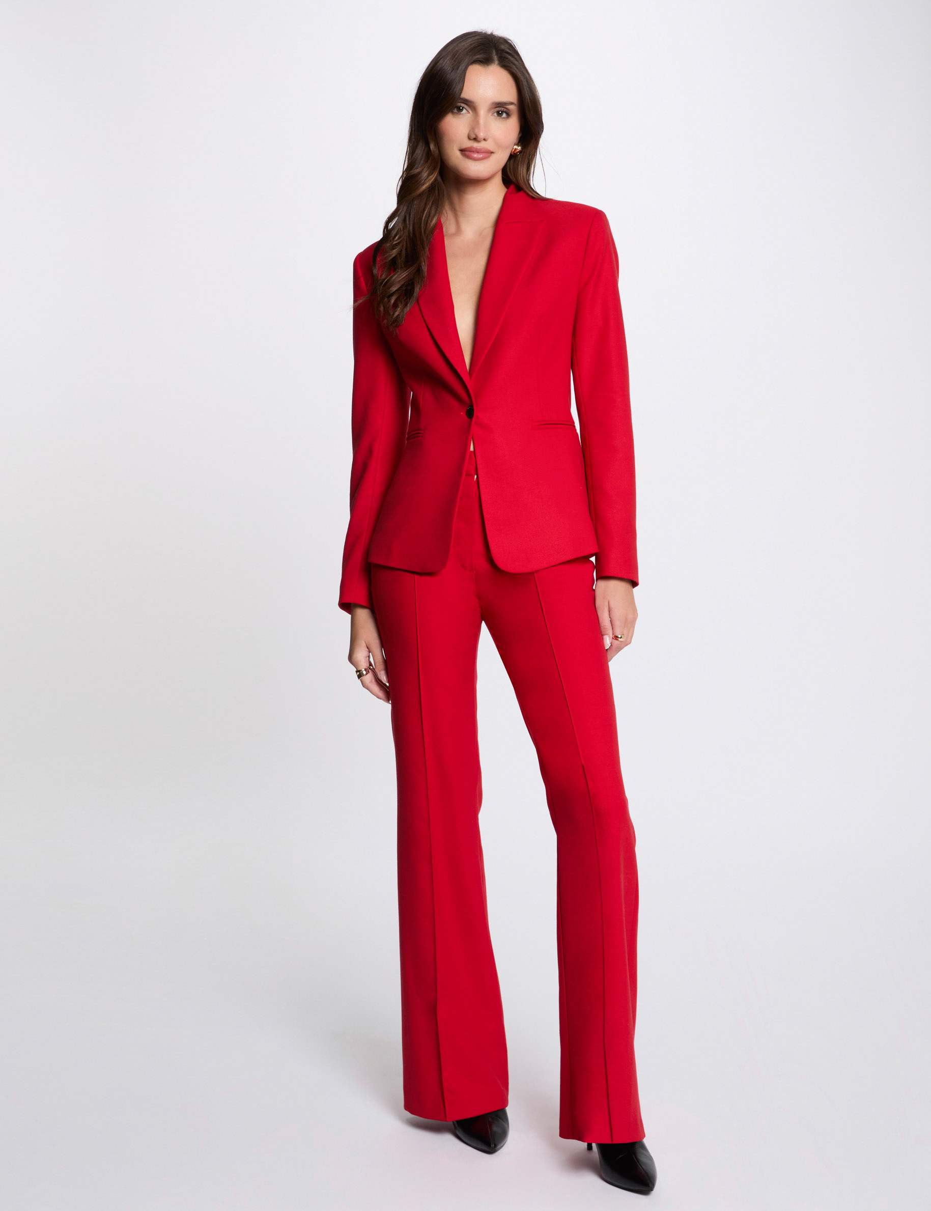 Blazer mi-longue rouge femme