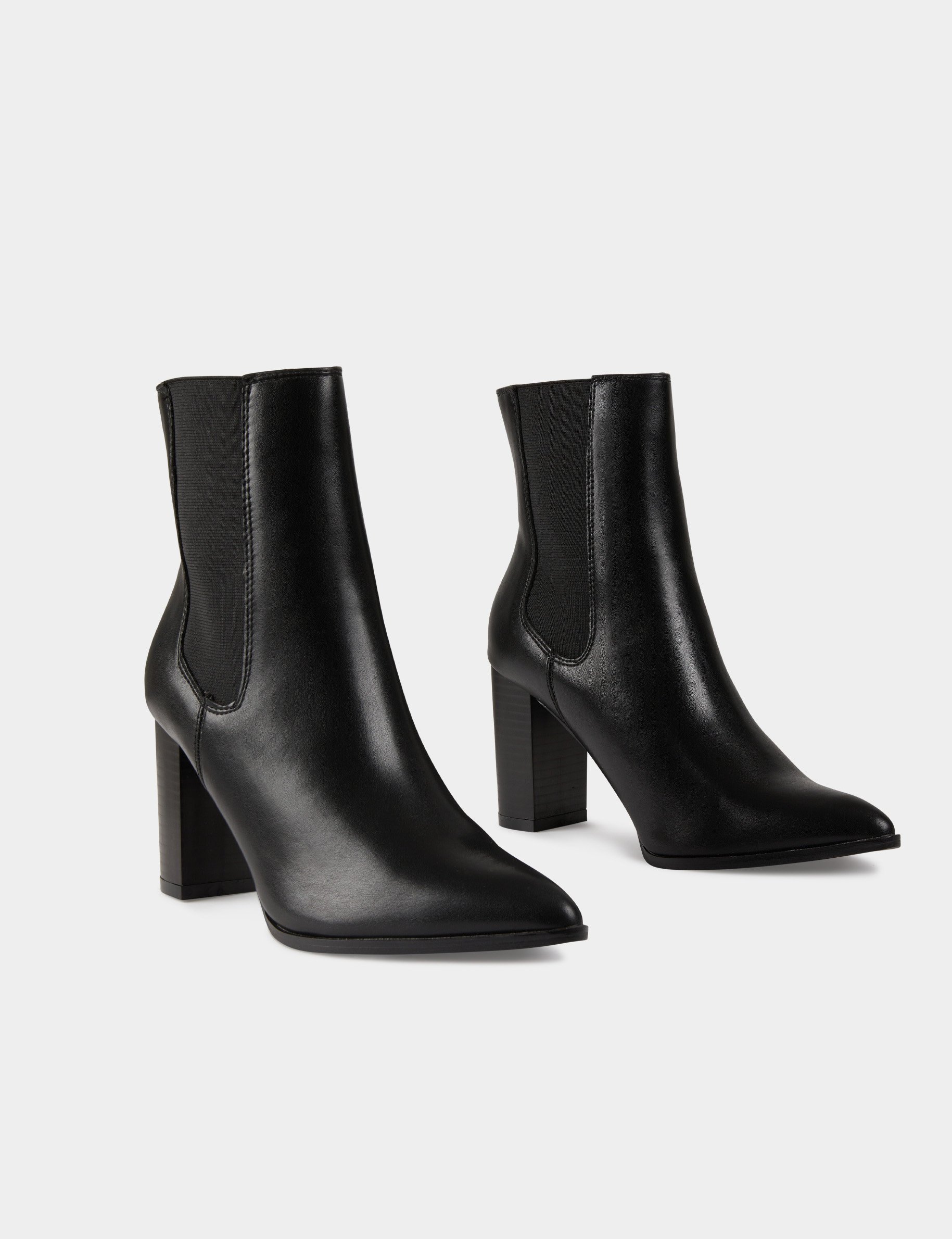 Bottines élastiquées à talons noir femme