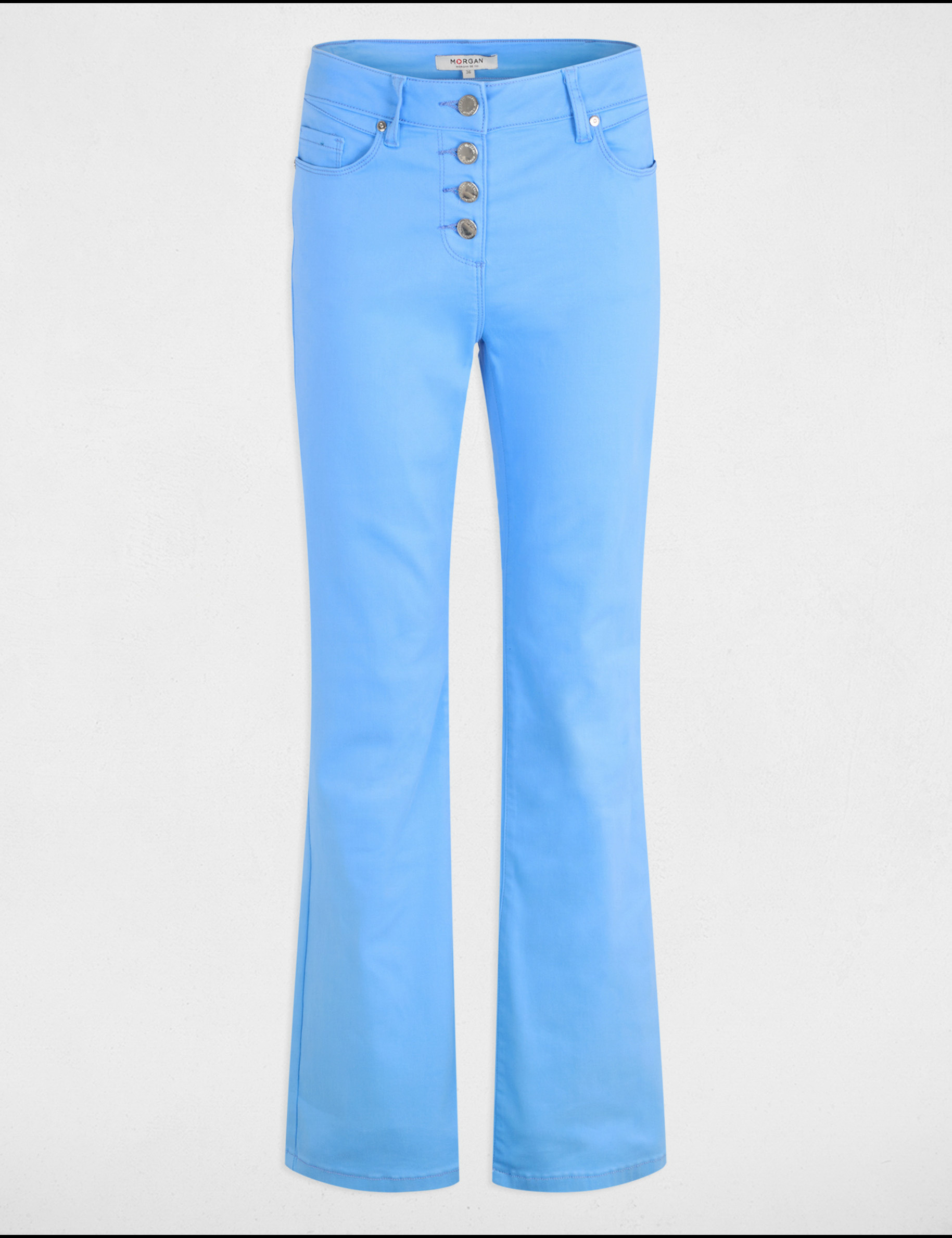 Bootcut-Hose mit Knopfverschluss blau damen