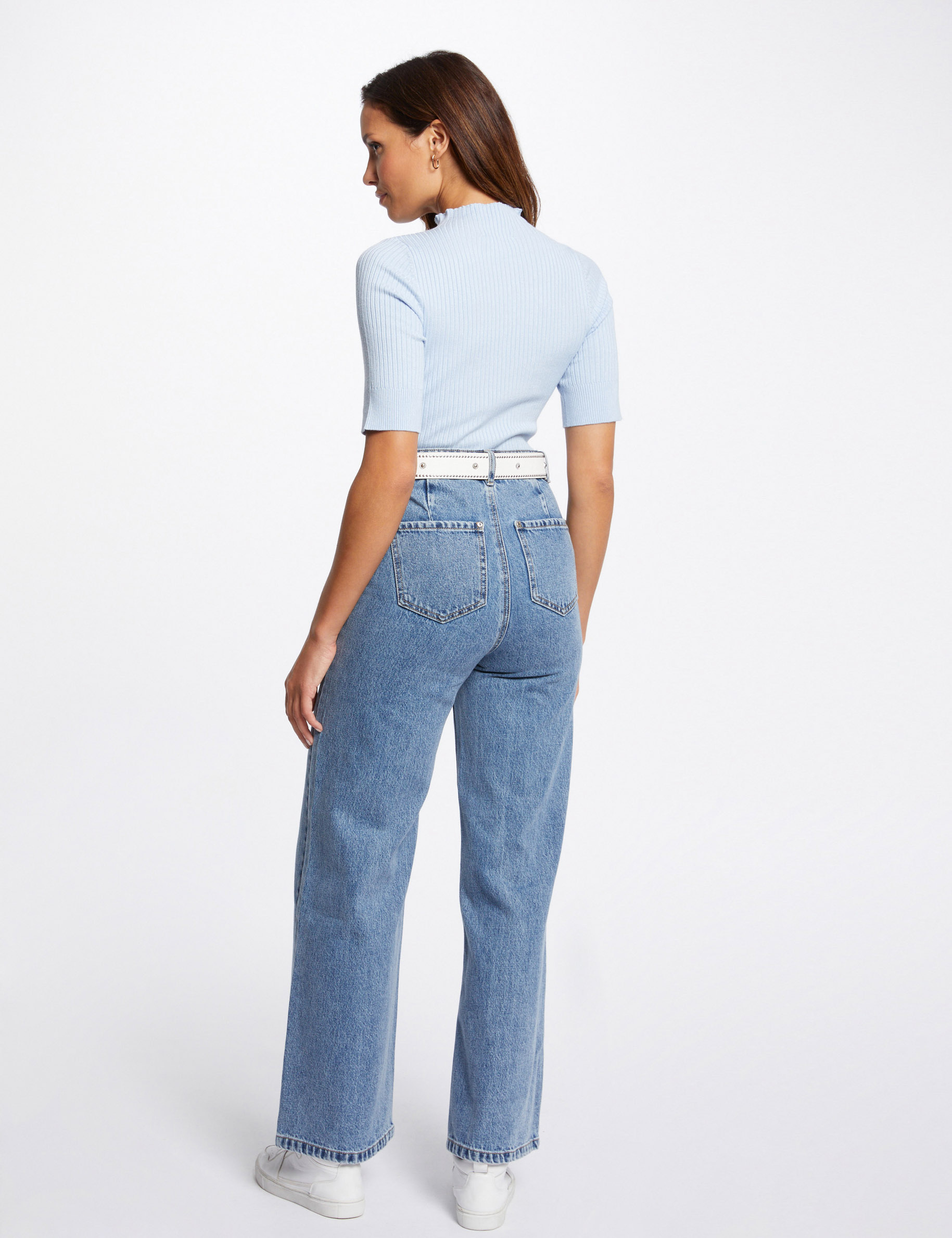 High-Waist Wide-Leg Jeans double stone denim damen