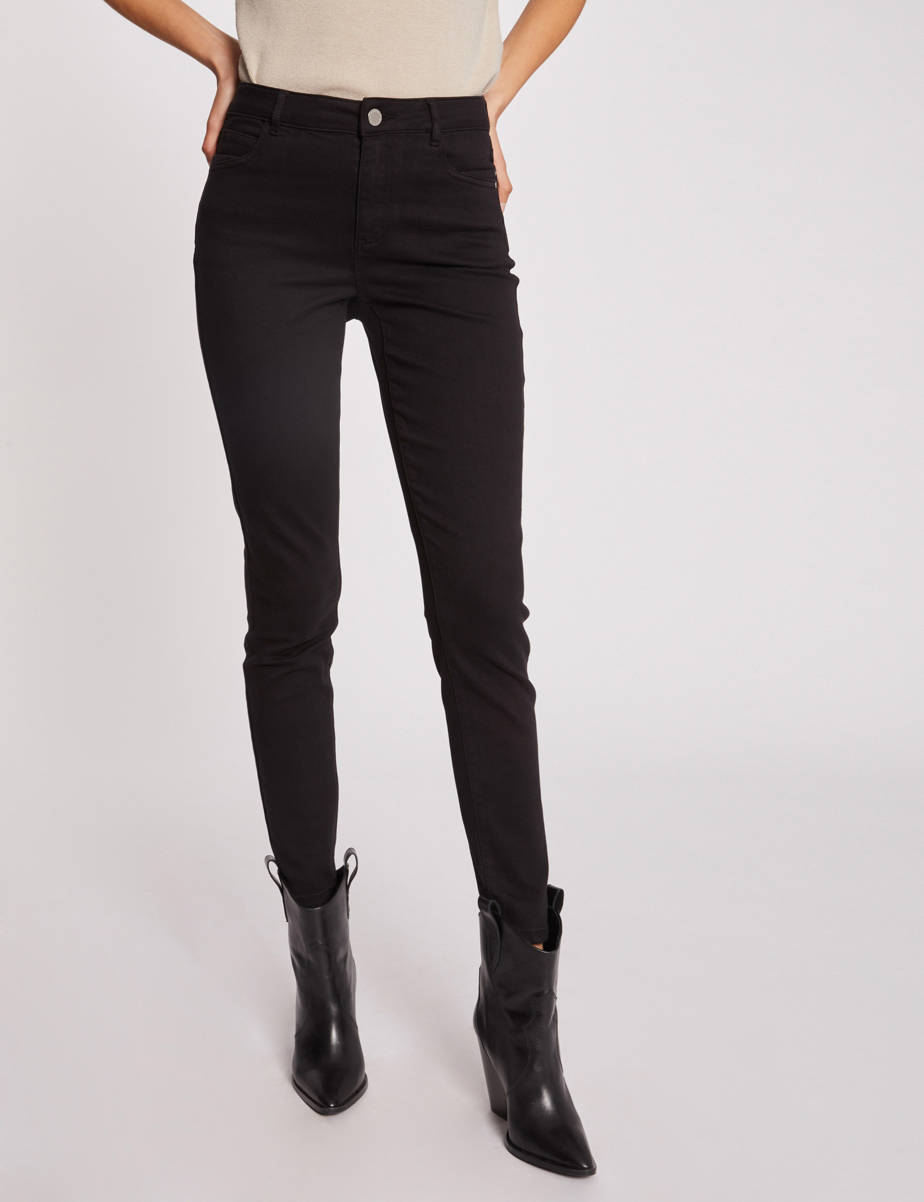 Pantalon skinny taille standard noir femme