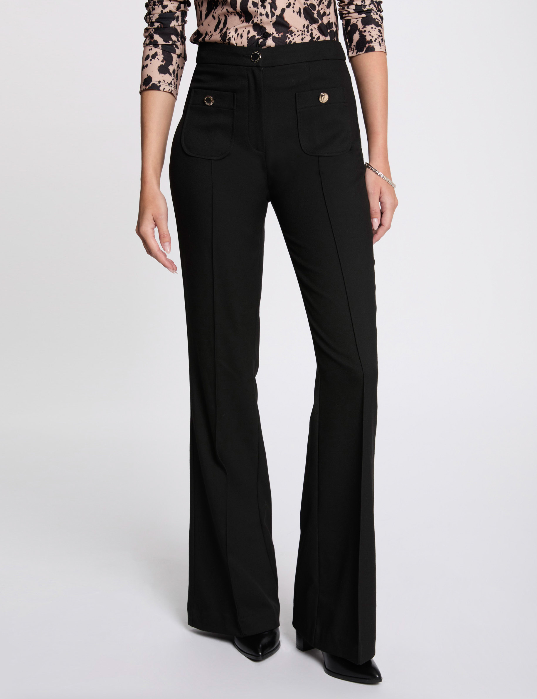 Pantalon bootcut noir femme