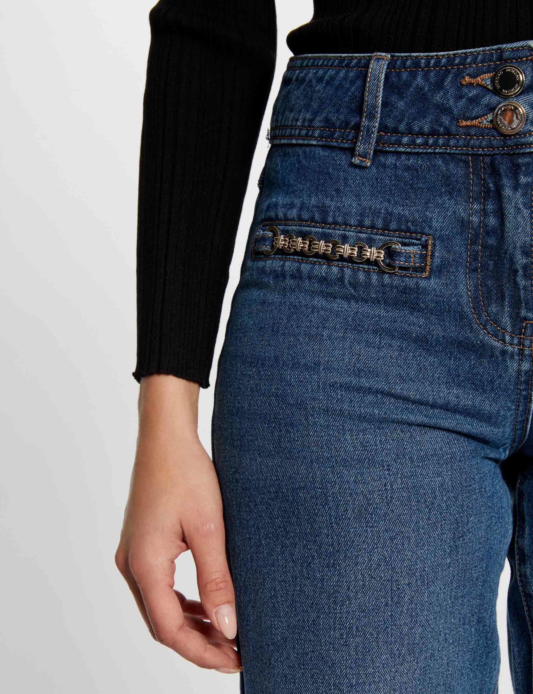 Weite Jeans mit Kettendetails stone-denim damen