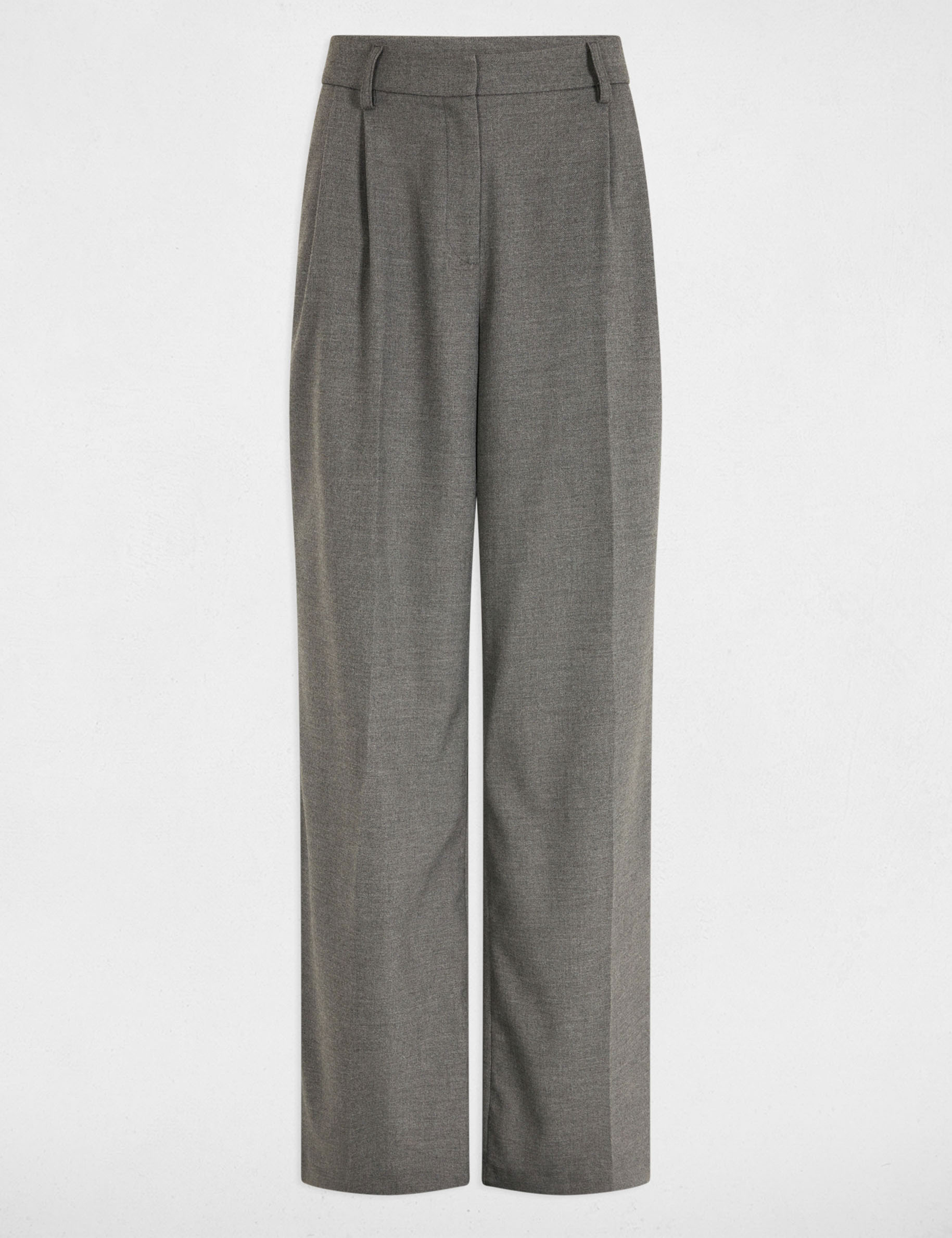 Weite Hose mit Bügelfalten gris clair damen