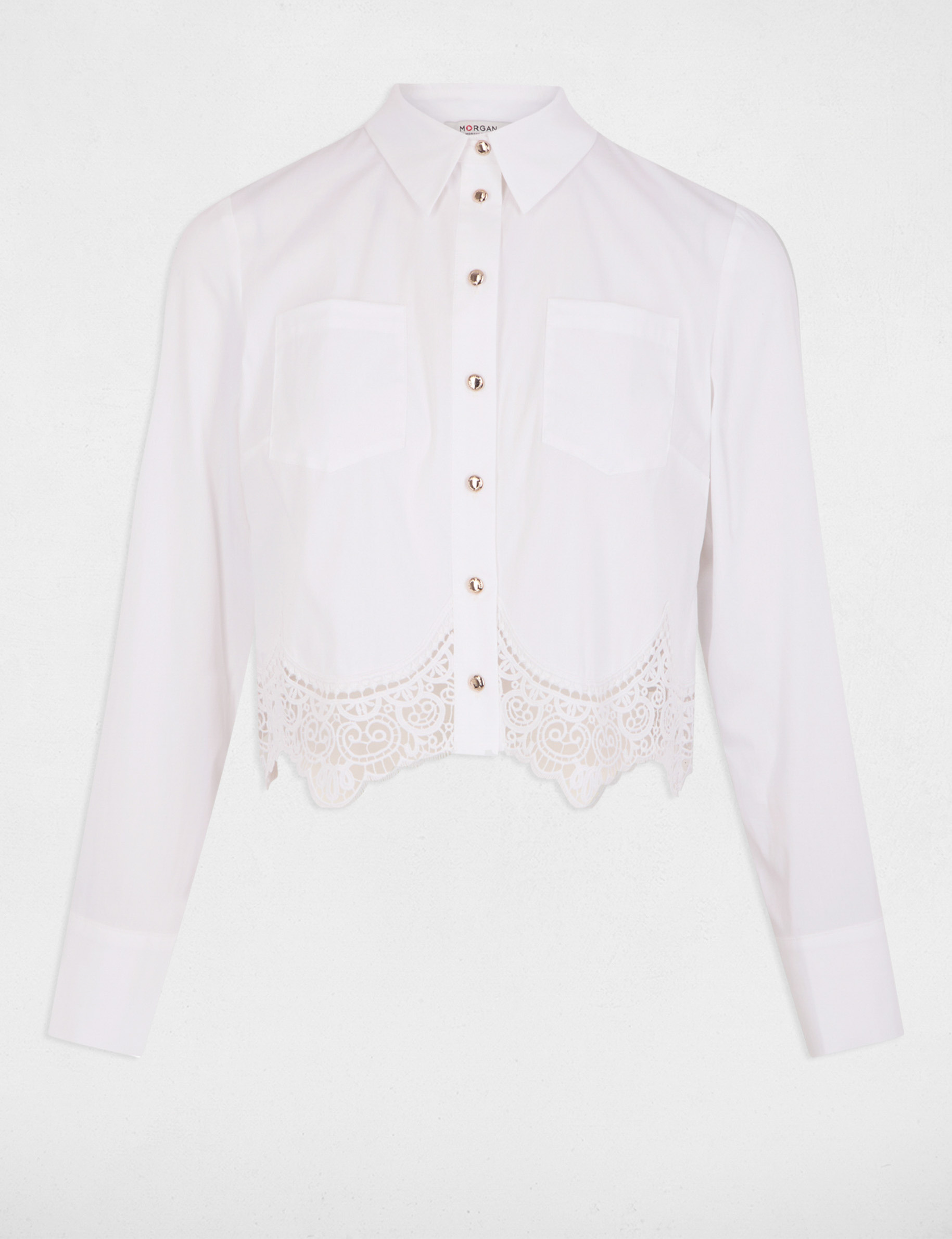 Chemise manches longues blanc femme