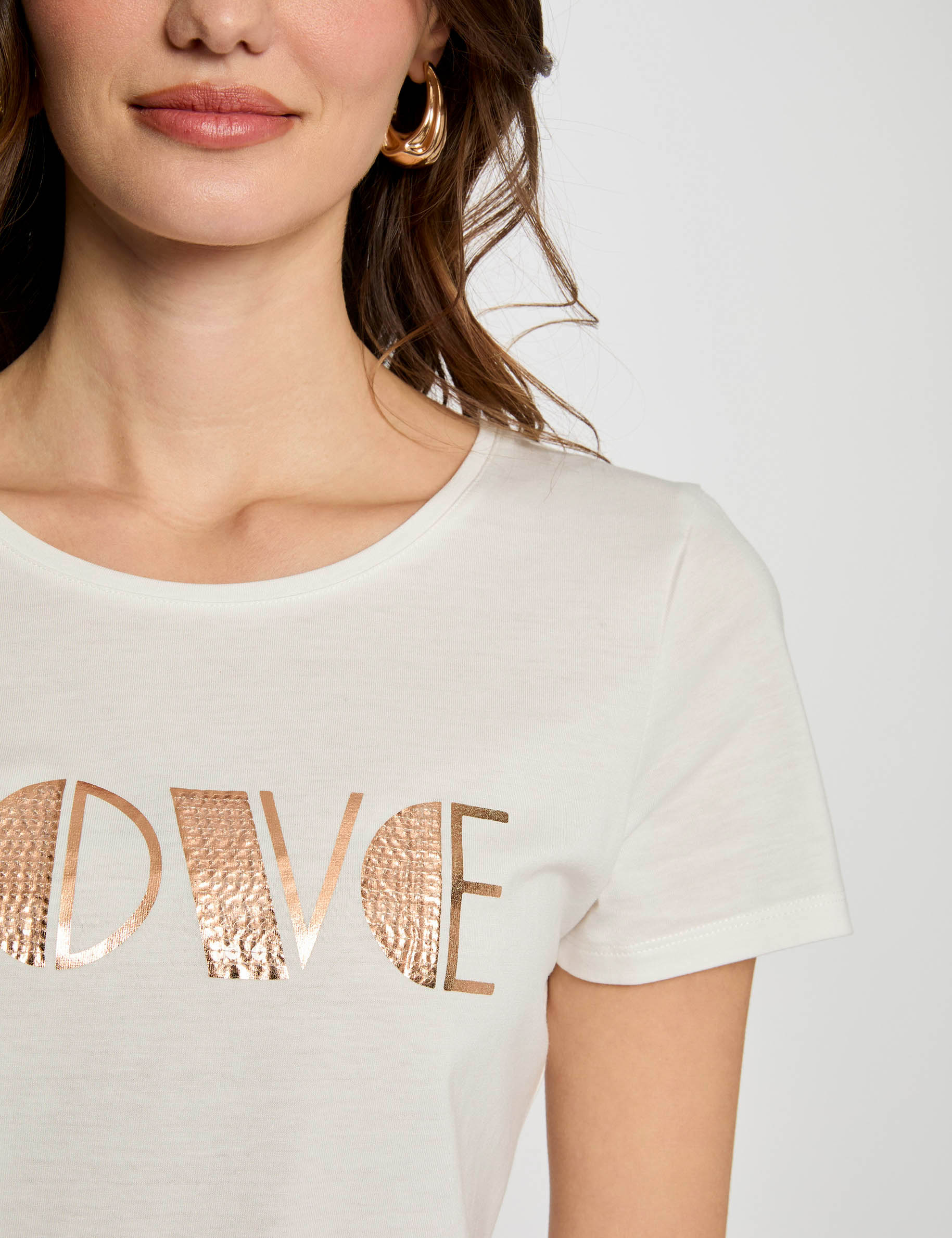 T-shirt mit Aufschrift weiss damen