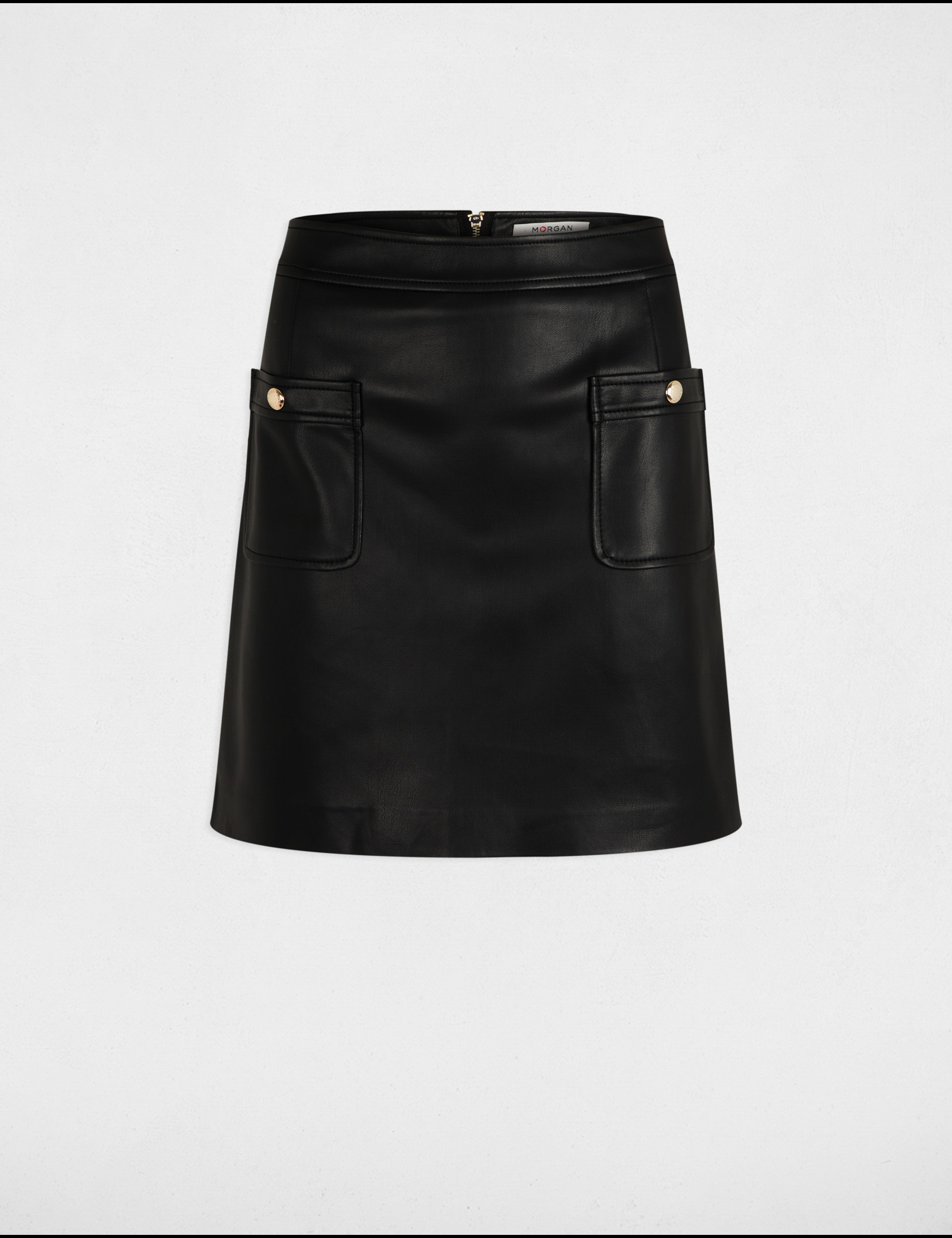 Jupe courte simili cuir noir femme