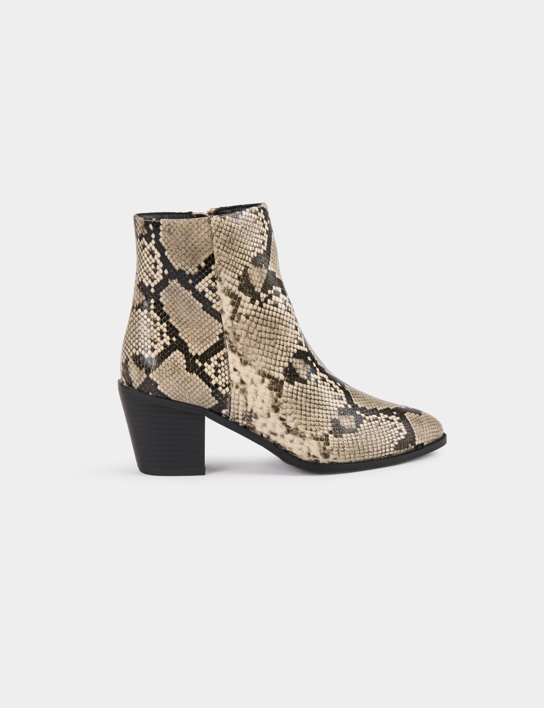 Bottines python à talons multicolore femme