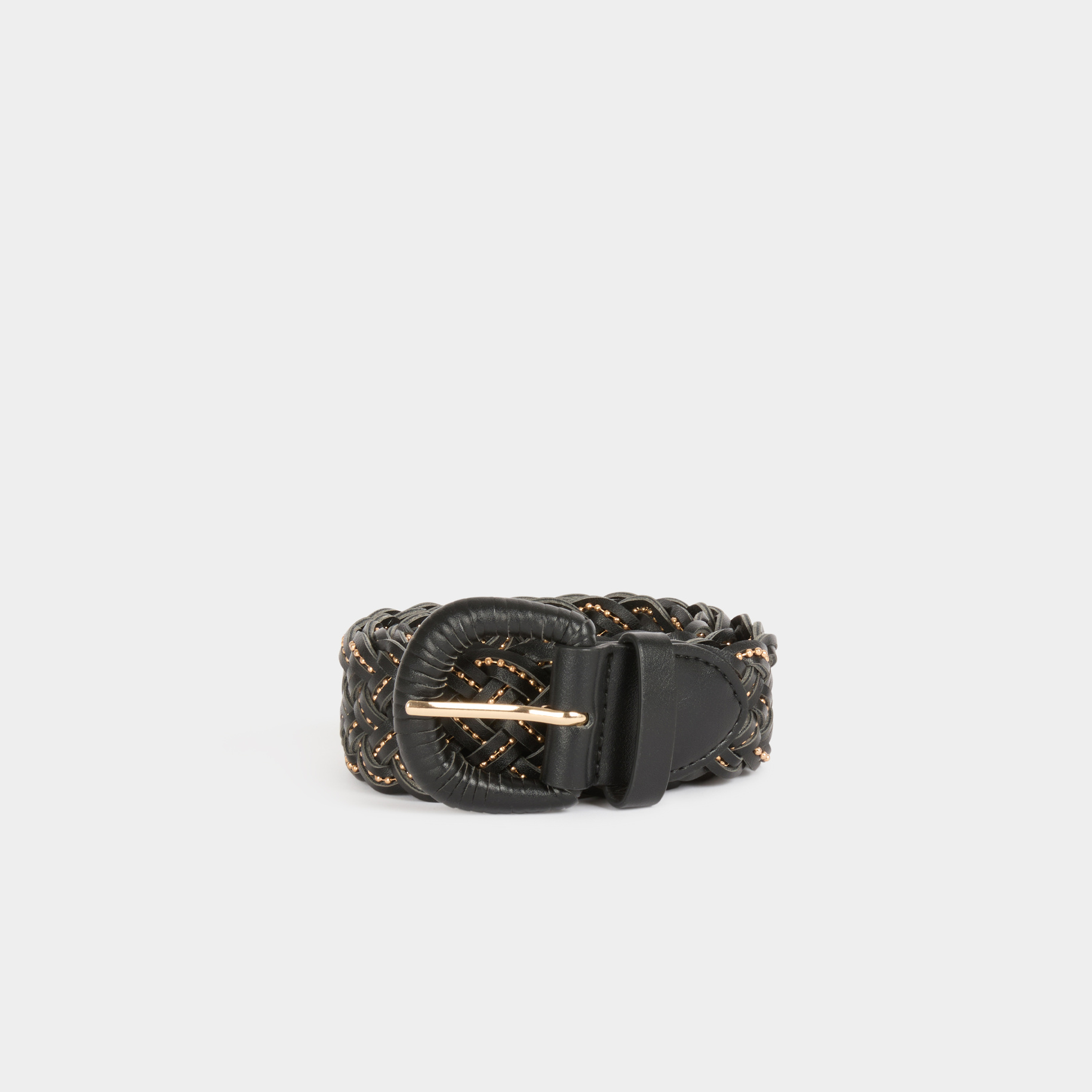 Ceinture tressée noir femme