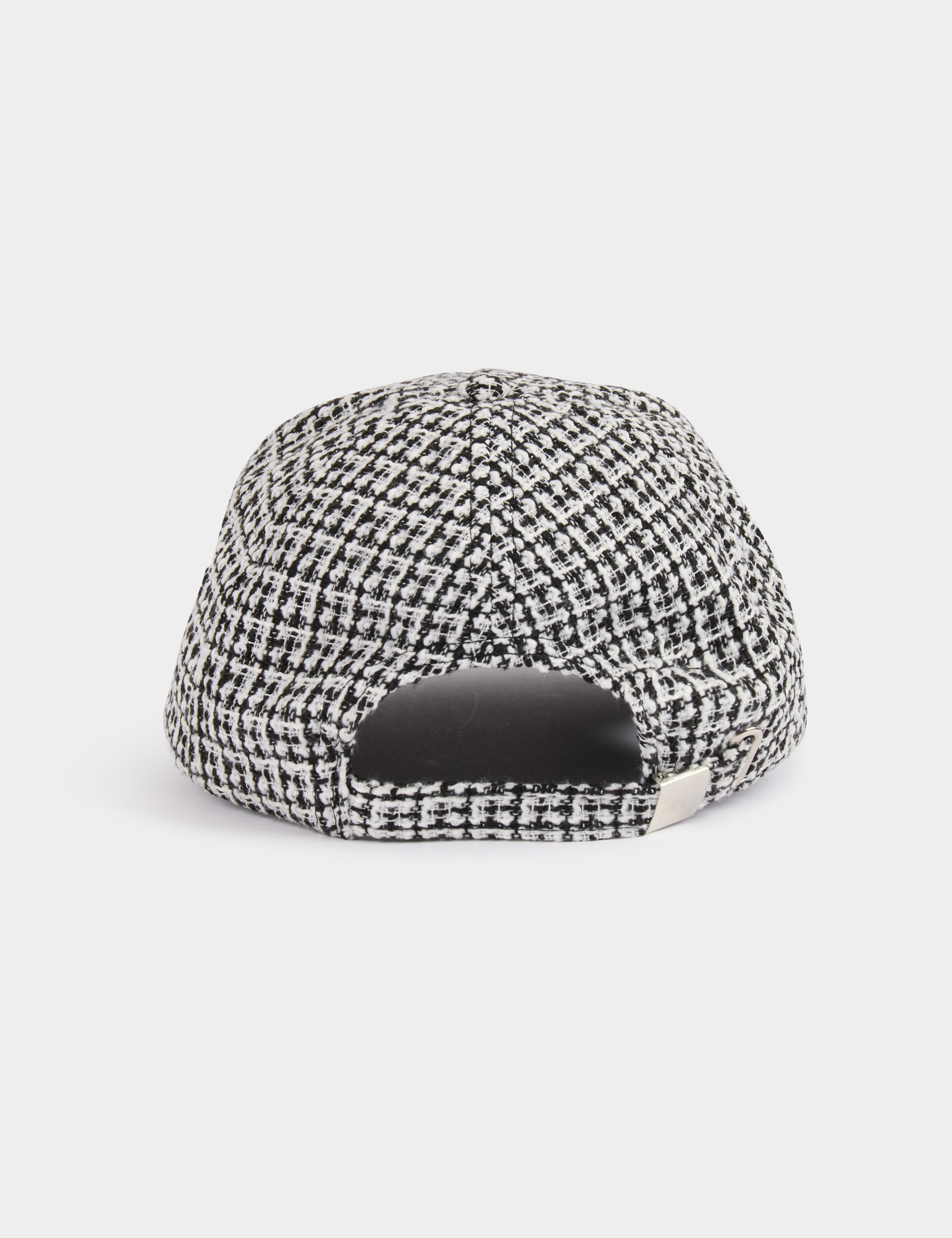 Casquette tweed M strass blanc femme