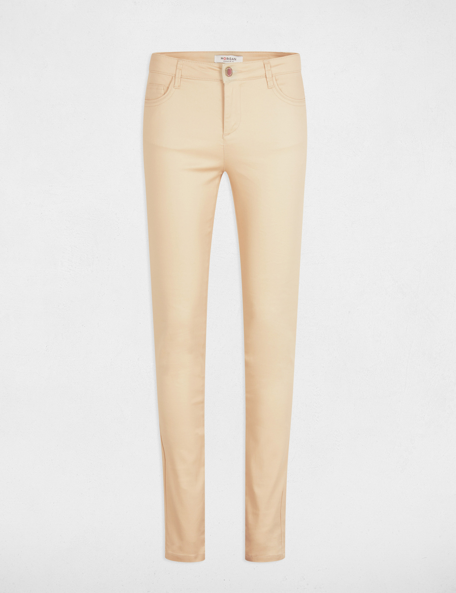 Pantalon enduit beige hotsell