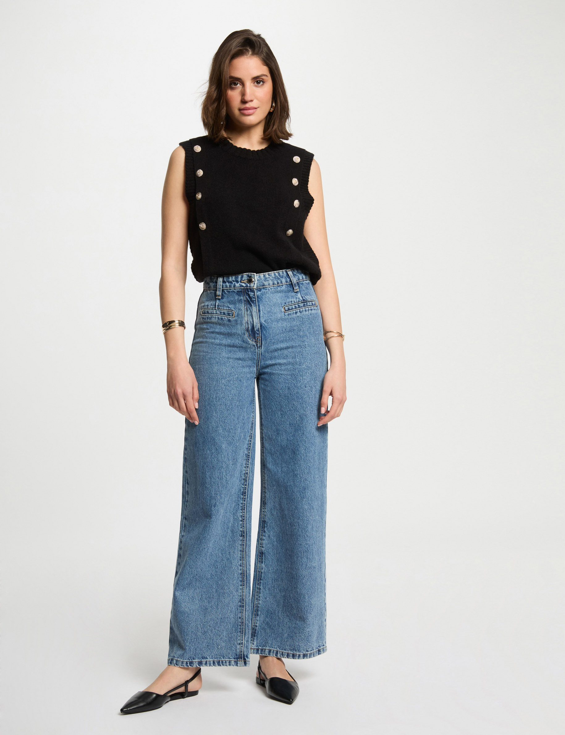 pull sans manches noir femme Pull sans manches noir femme