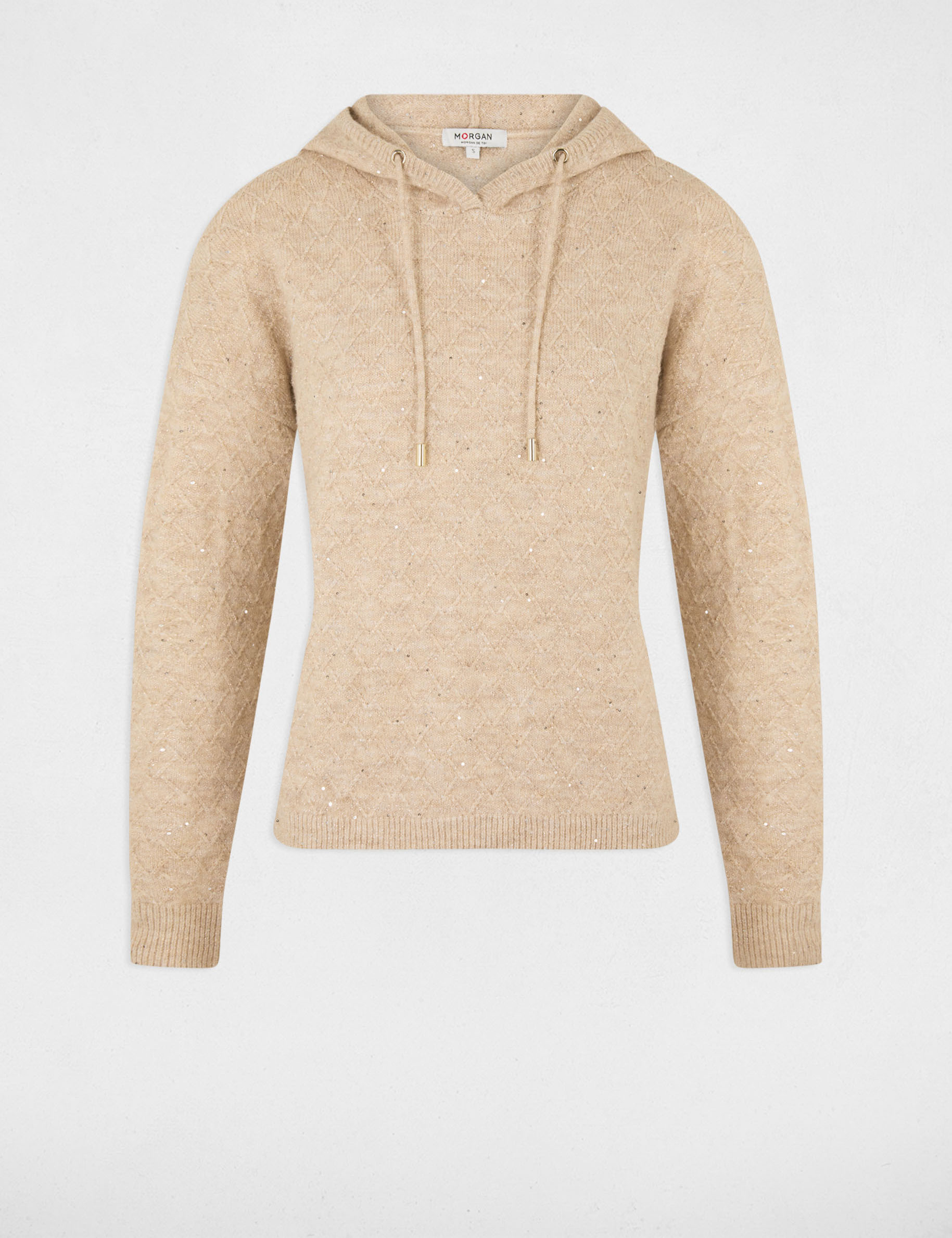 Pullover mit Kapuzenkragen beige damen