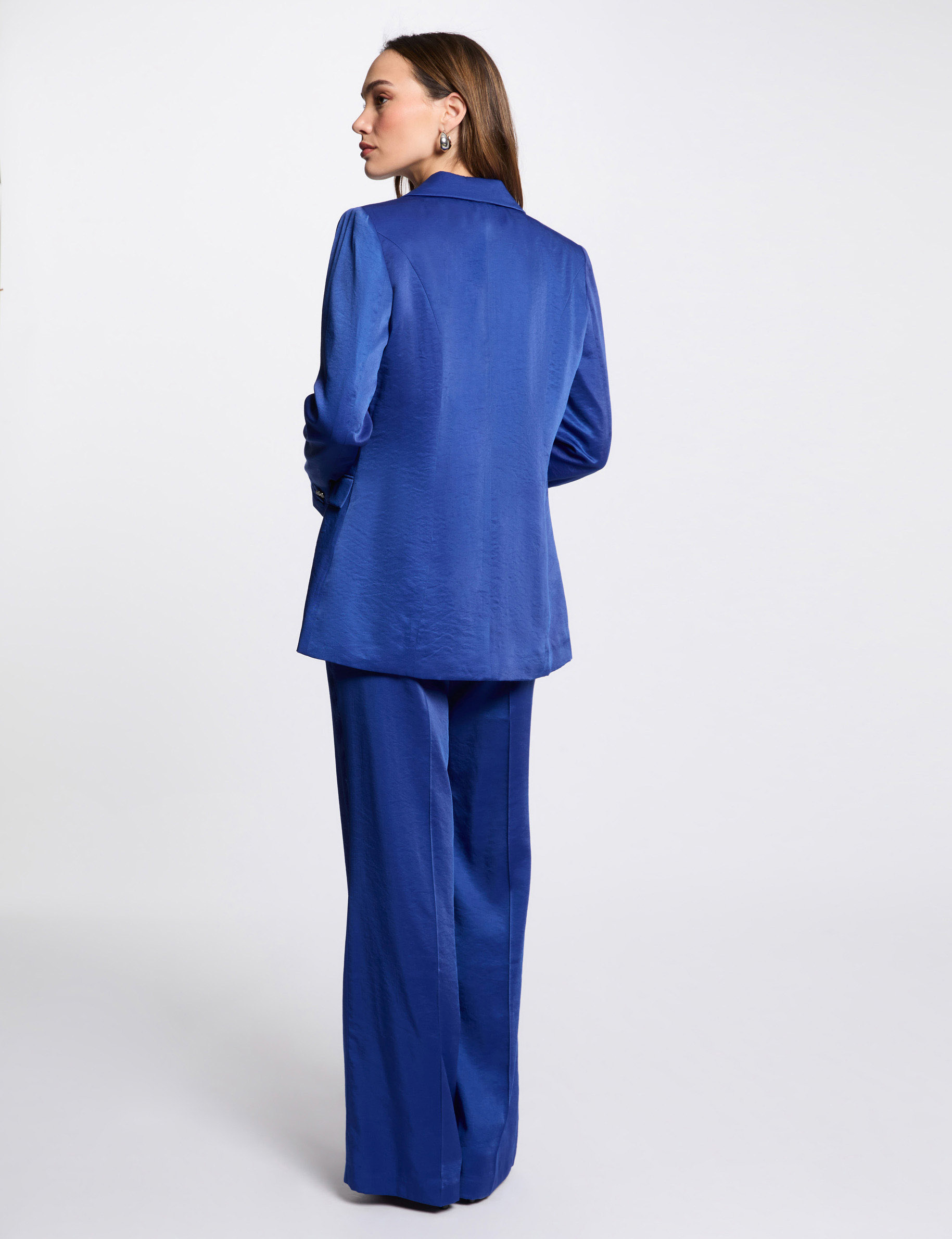 flieende gerade hose elektrisch blau damen Fließende gerade Hose elektrisch blau damen