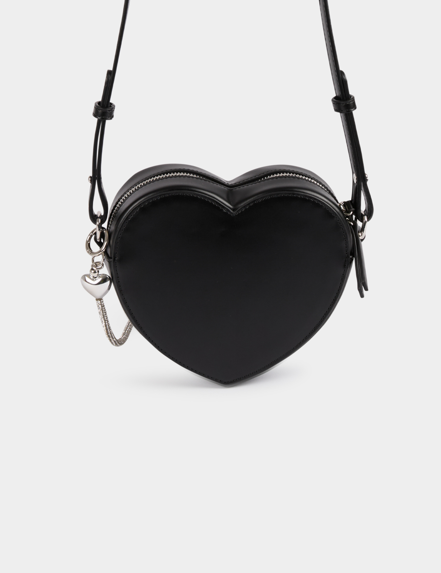 Sac coeur en bandoulière noir femme