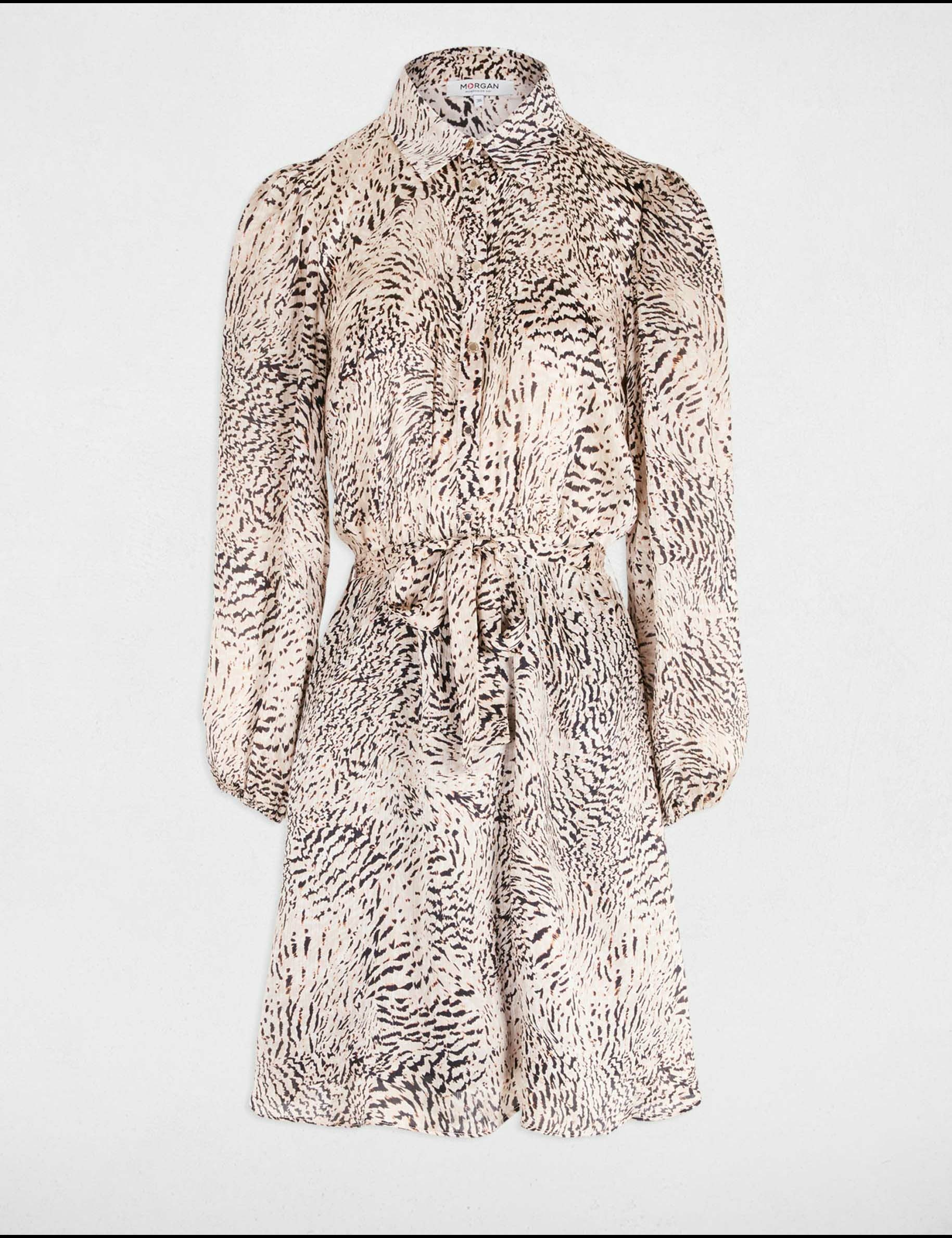 Robe évasée imprimé animalier multico femme