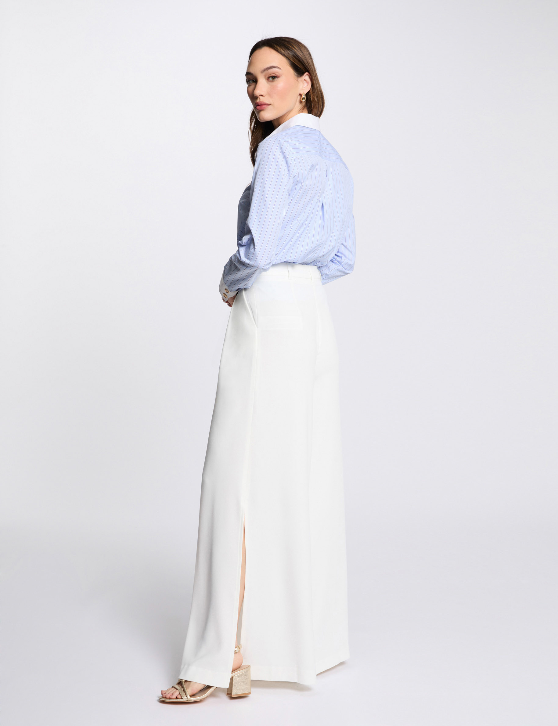 pantalon large fluide blanc femme Pantalon large fluide blanc femme