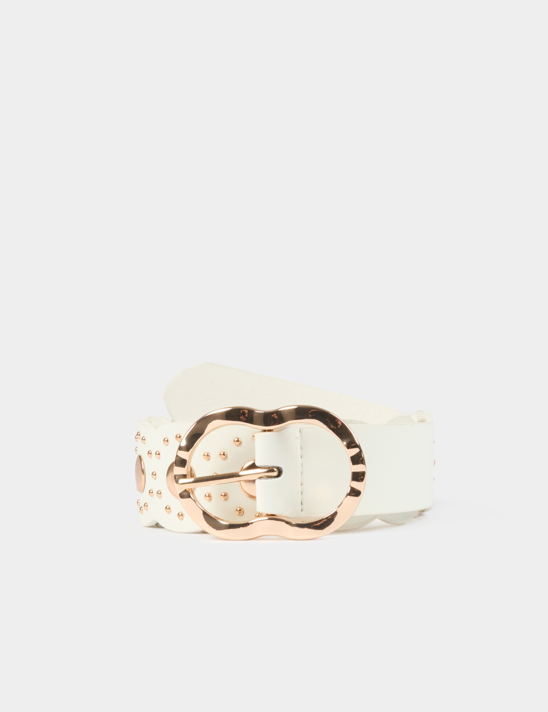 Ceinture avec clous blanc femme