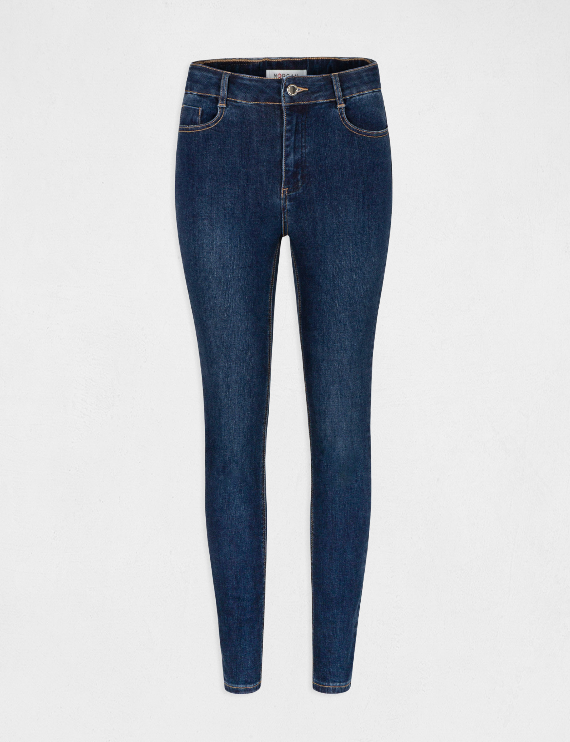 Jeans slim taille haute 7/8ème jean brut femme