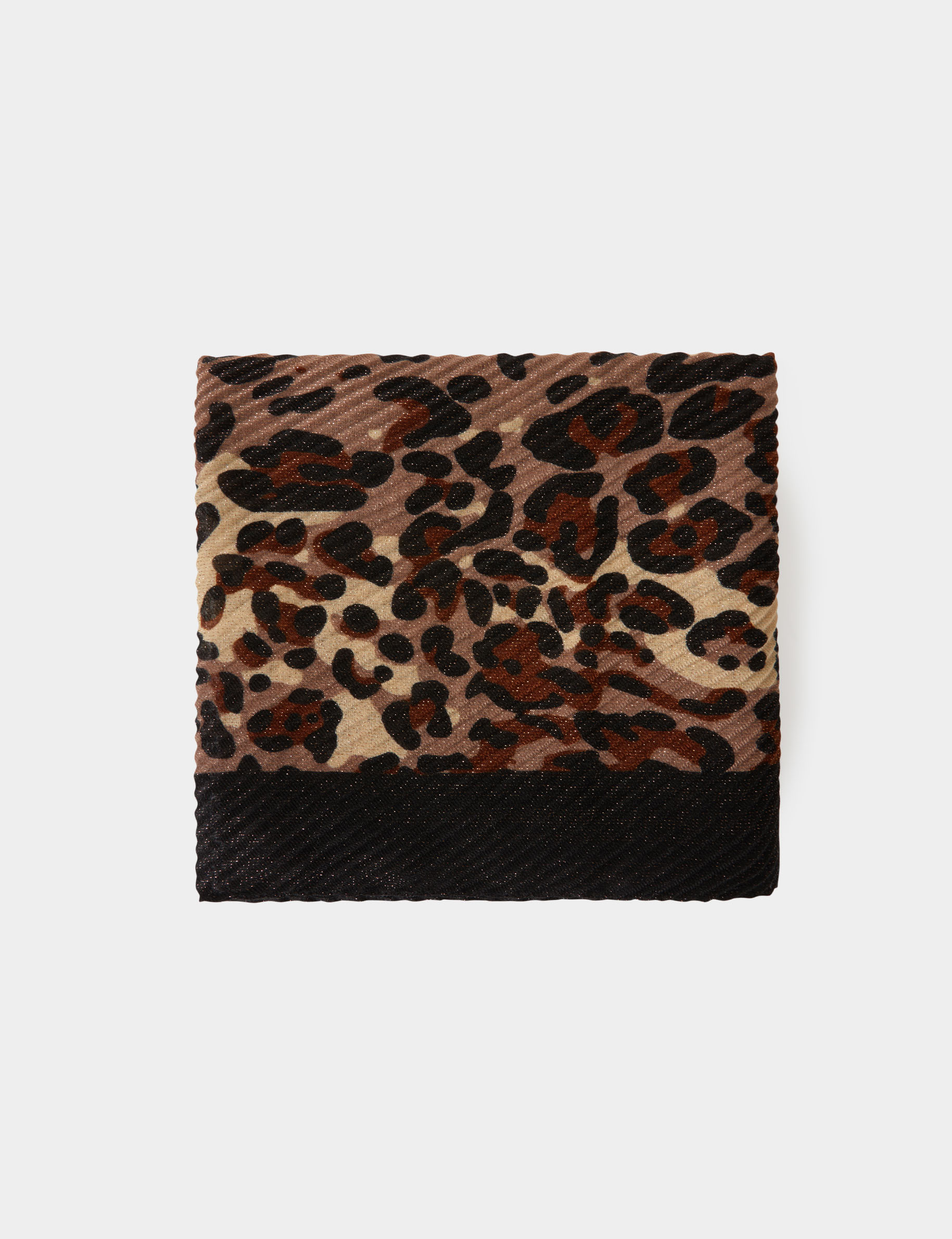 Plissiertes Foulard mit Leopardenmuster braun damen