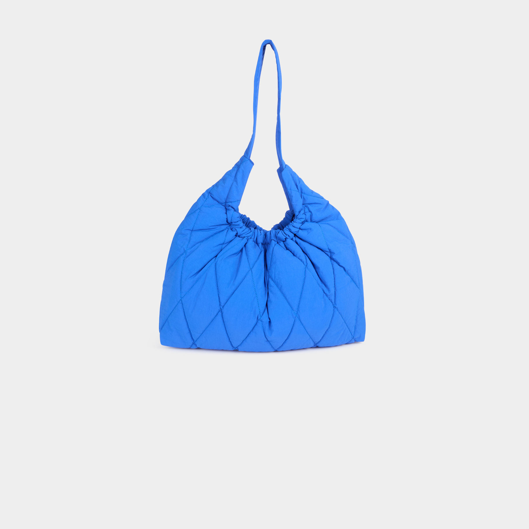 Gesteppte Schultertasche blau damen