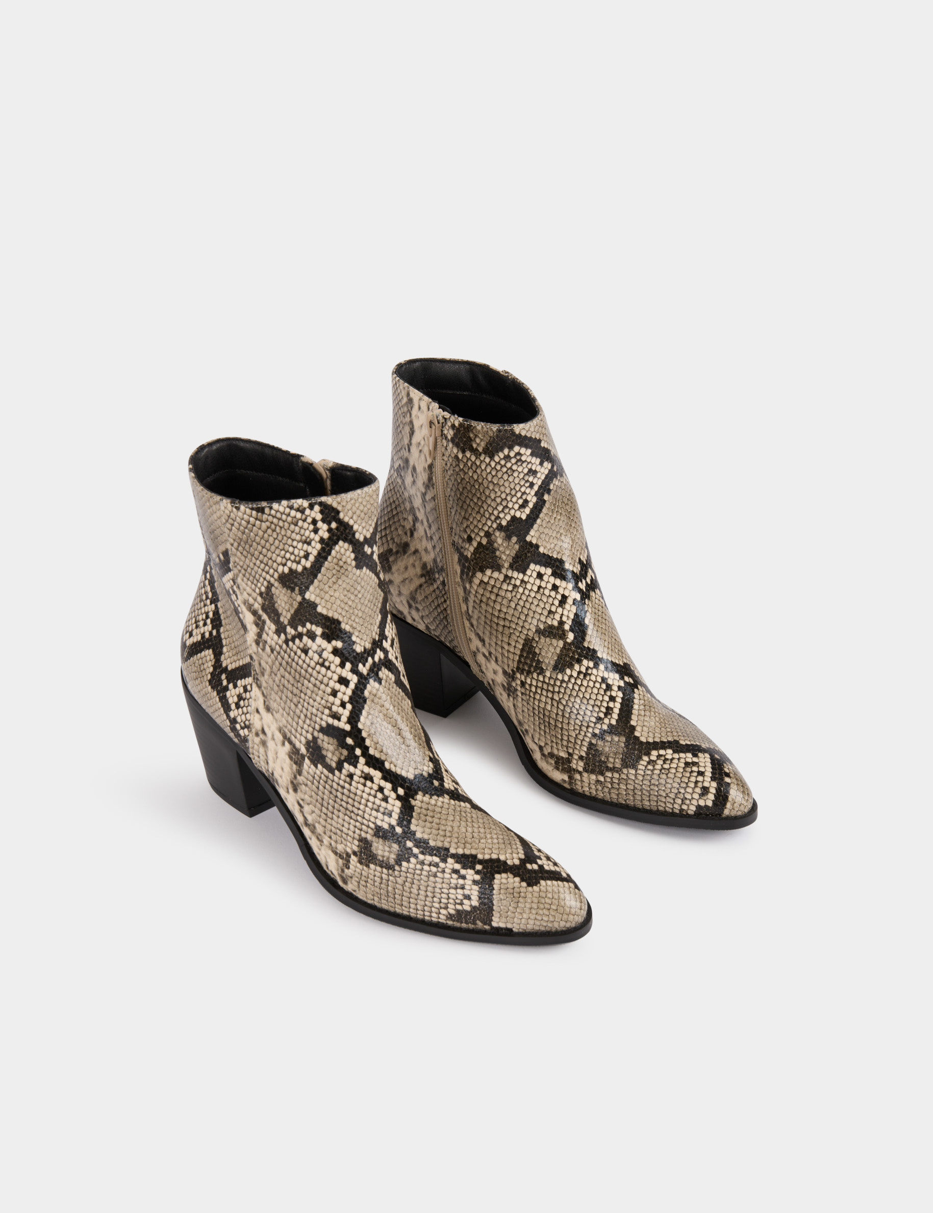 Bottines python à talons multicolore femme