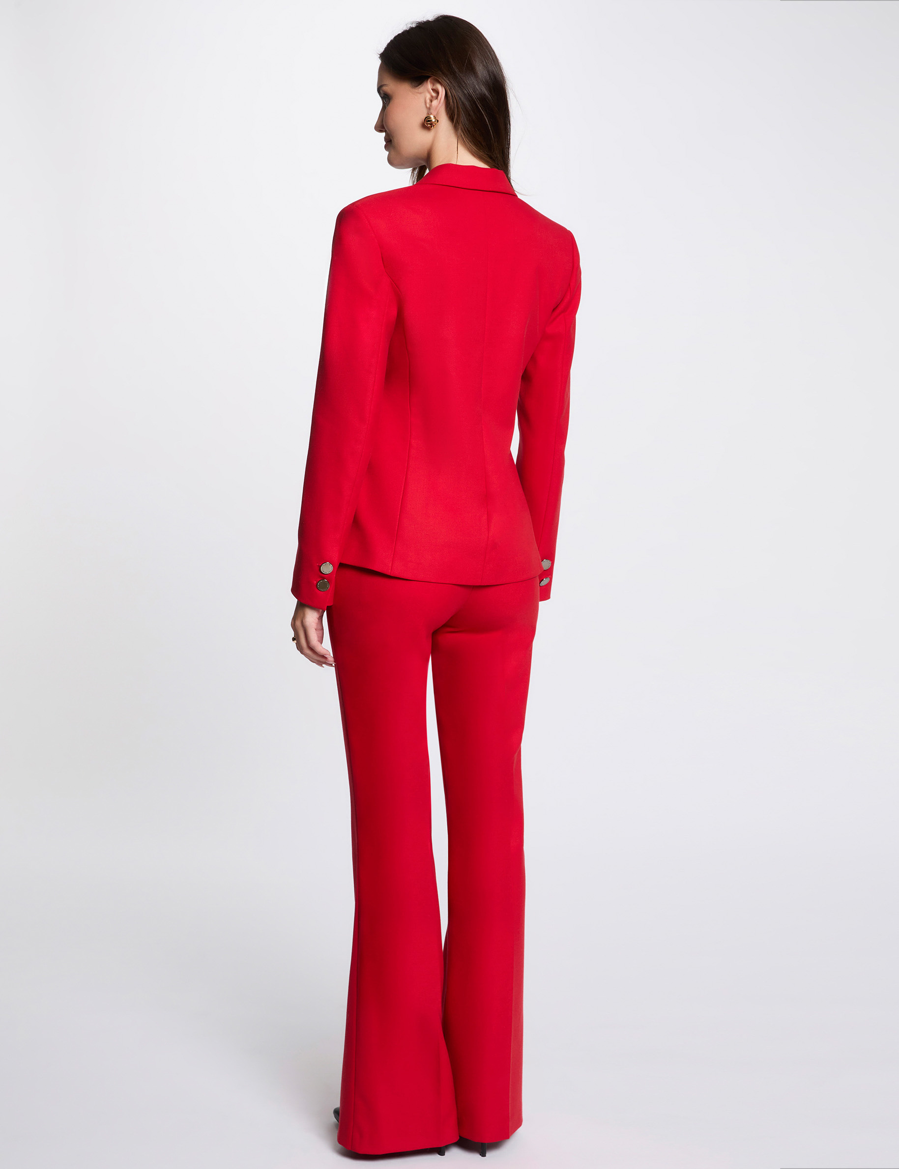 Blazer mi-longue rouge femme