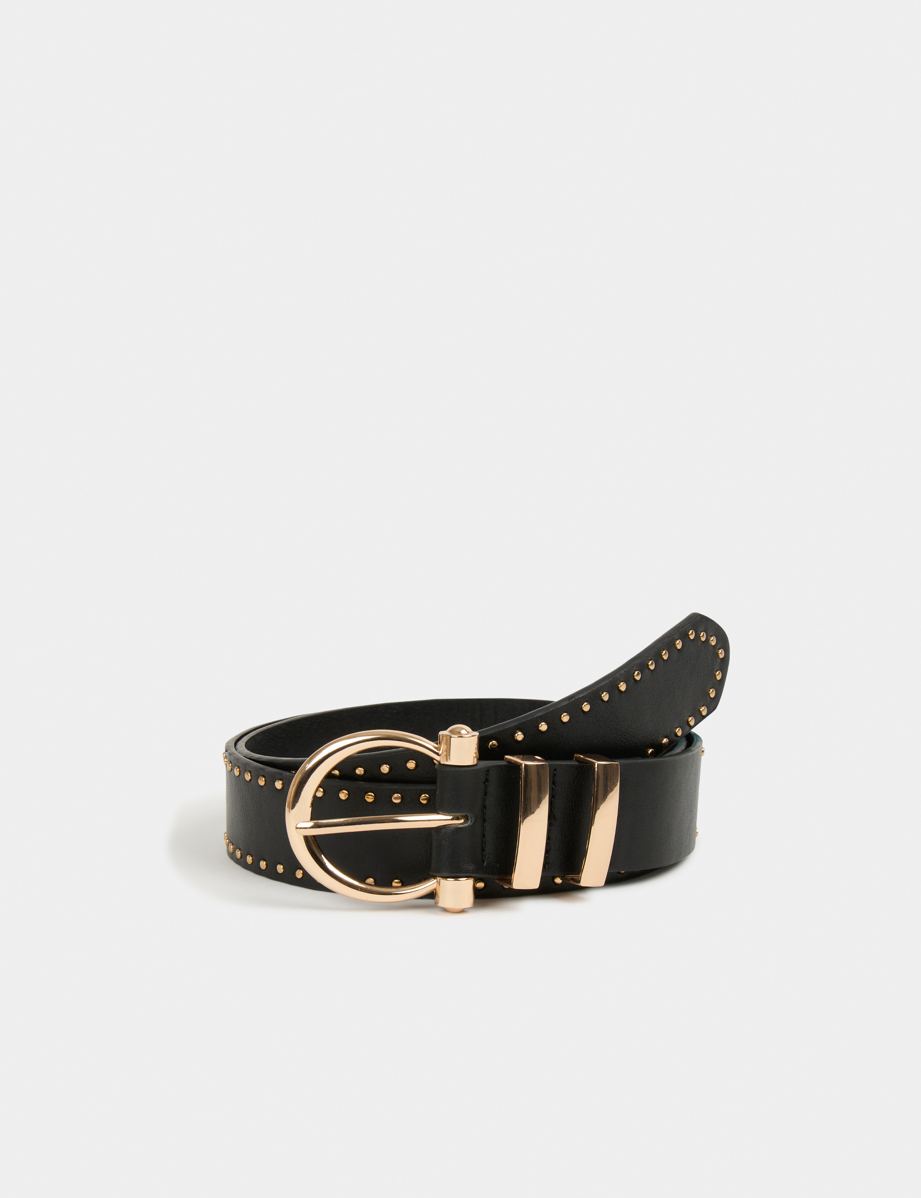 Ceinture avec clous noir femme