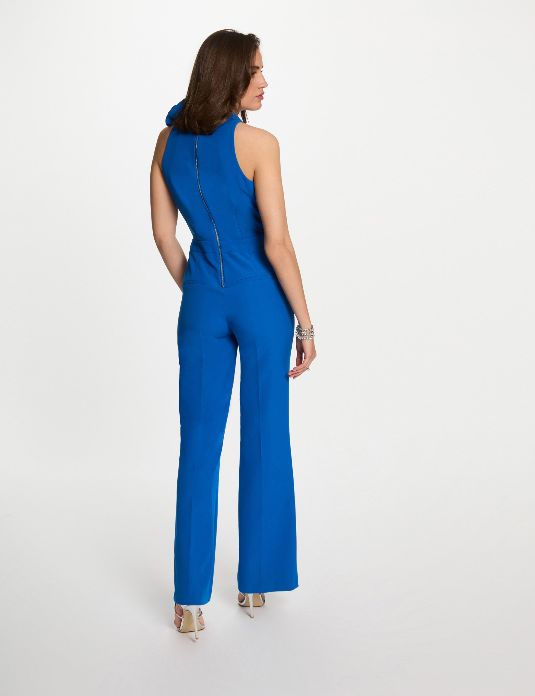 combinaison longue volants bleu electrique femme Combinaison longue volants bleu electrique femme