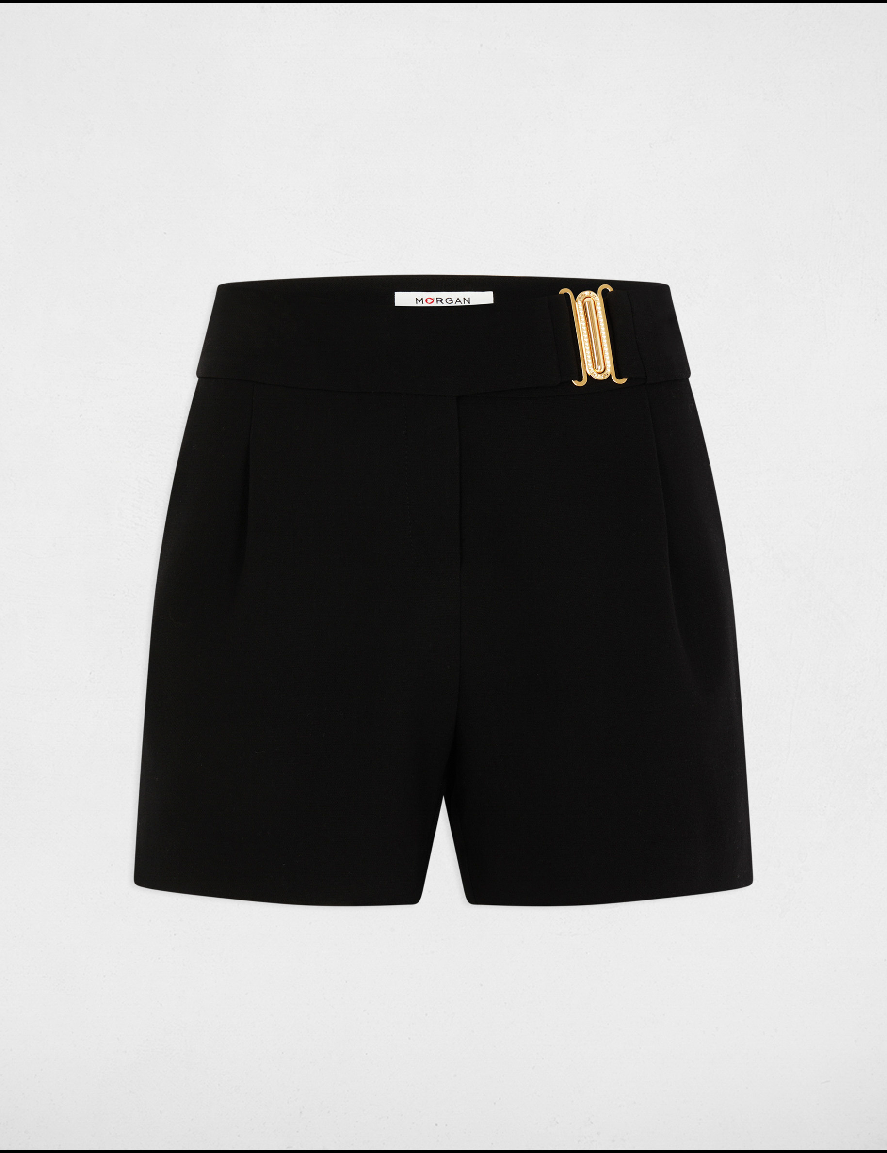 Short large velours noir femme