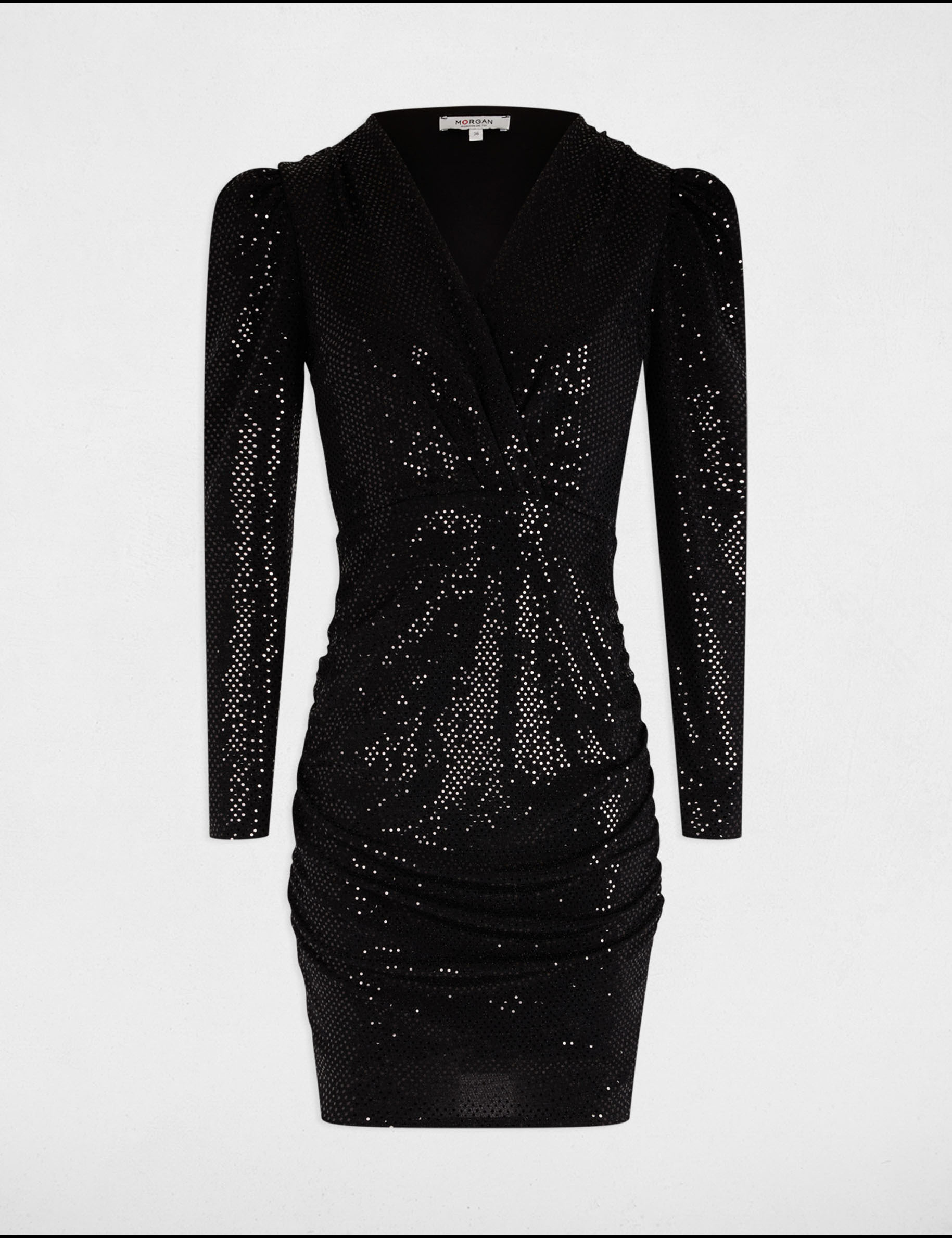 Robe ajustée sequins noir femme