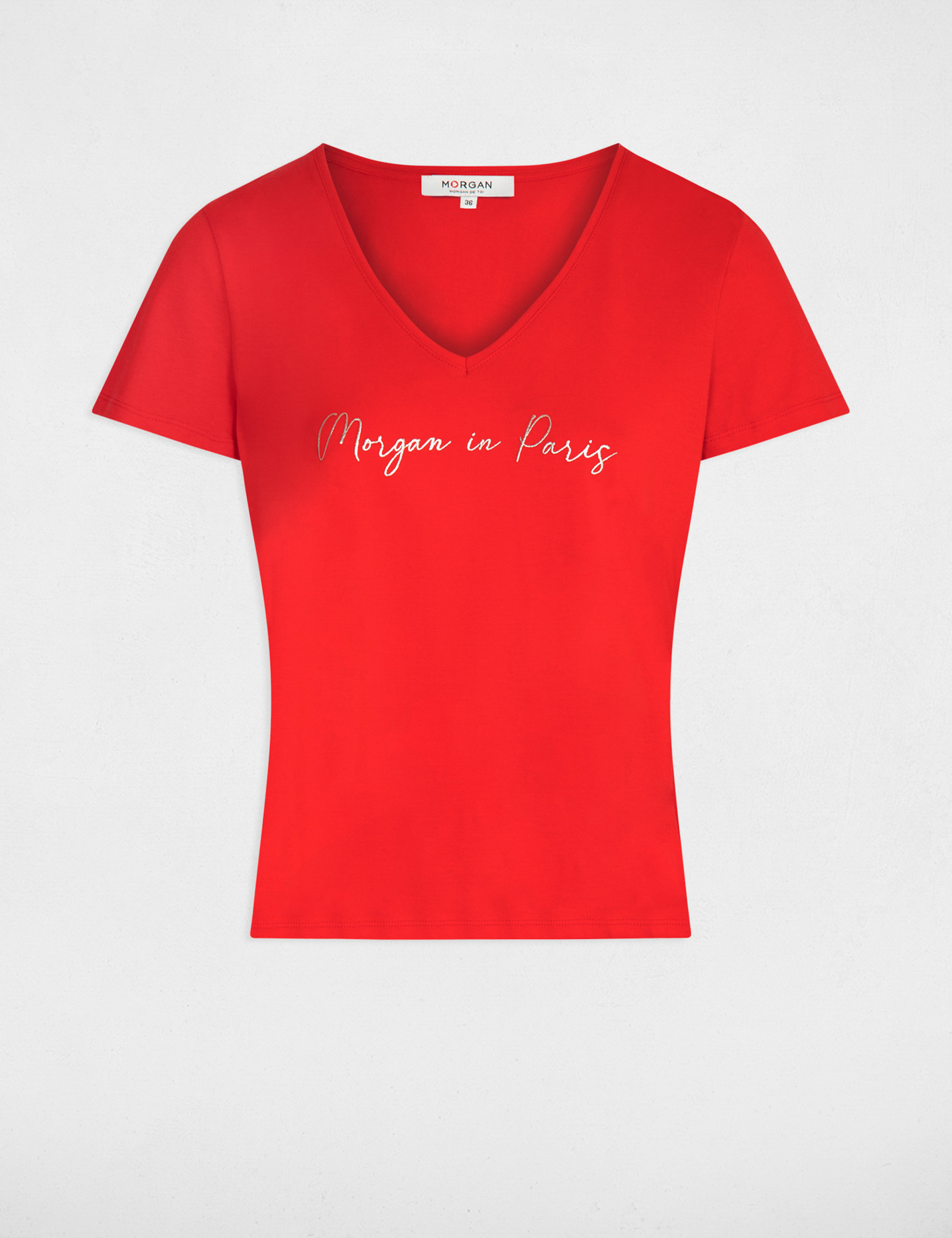 T-Shirt mit Aufschrift rot damen