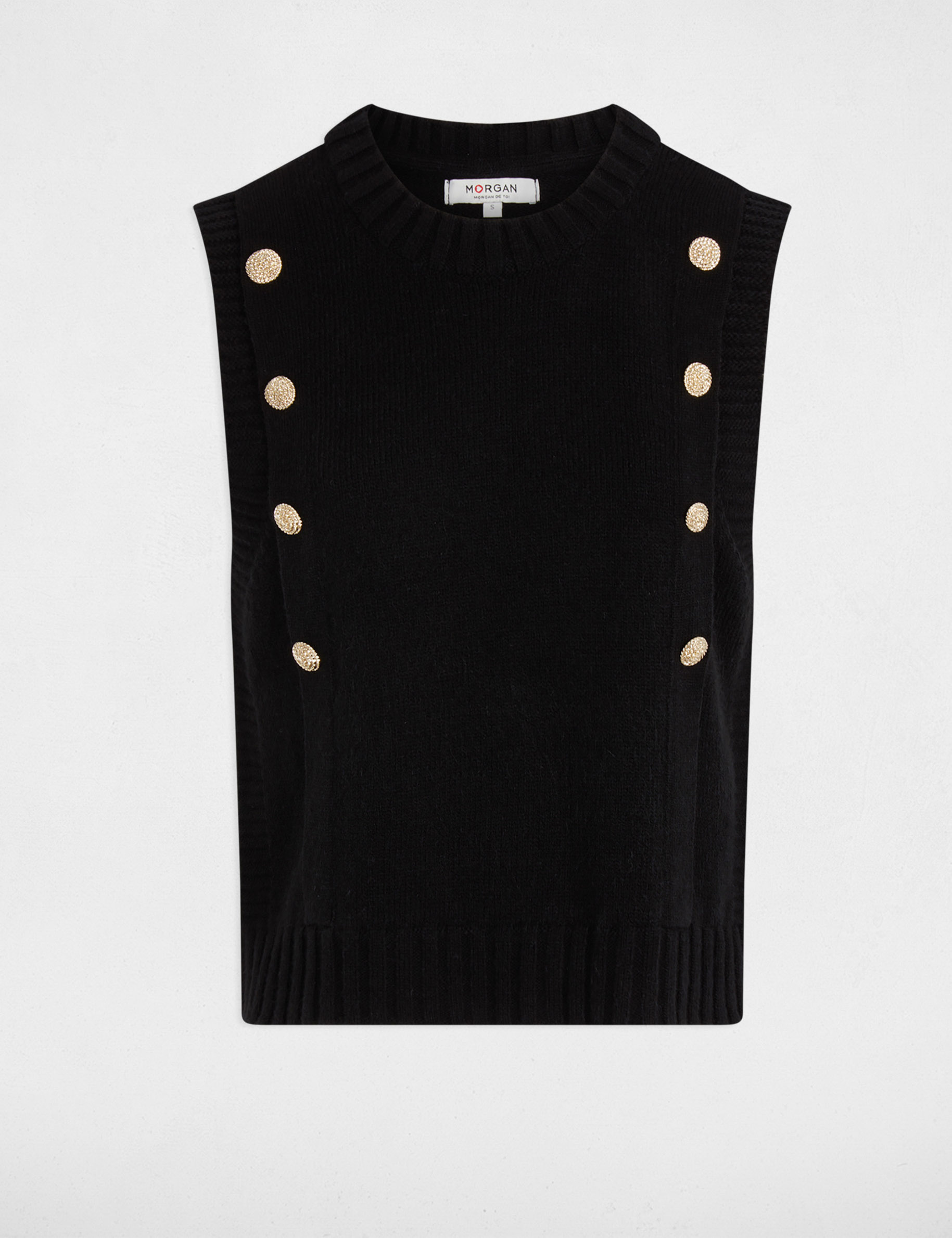 pull sans manches noir femme Pull sans manches noir femme