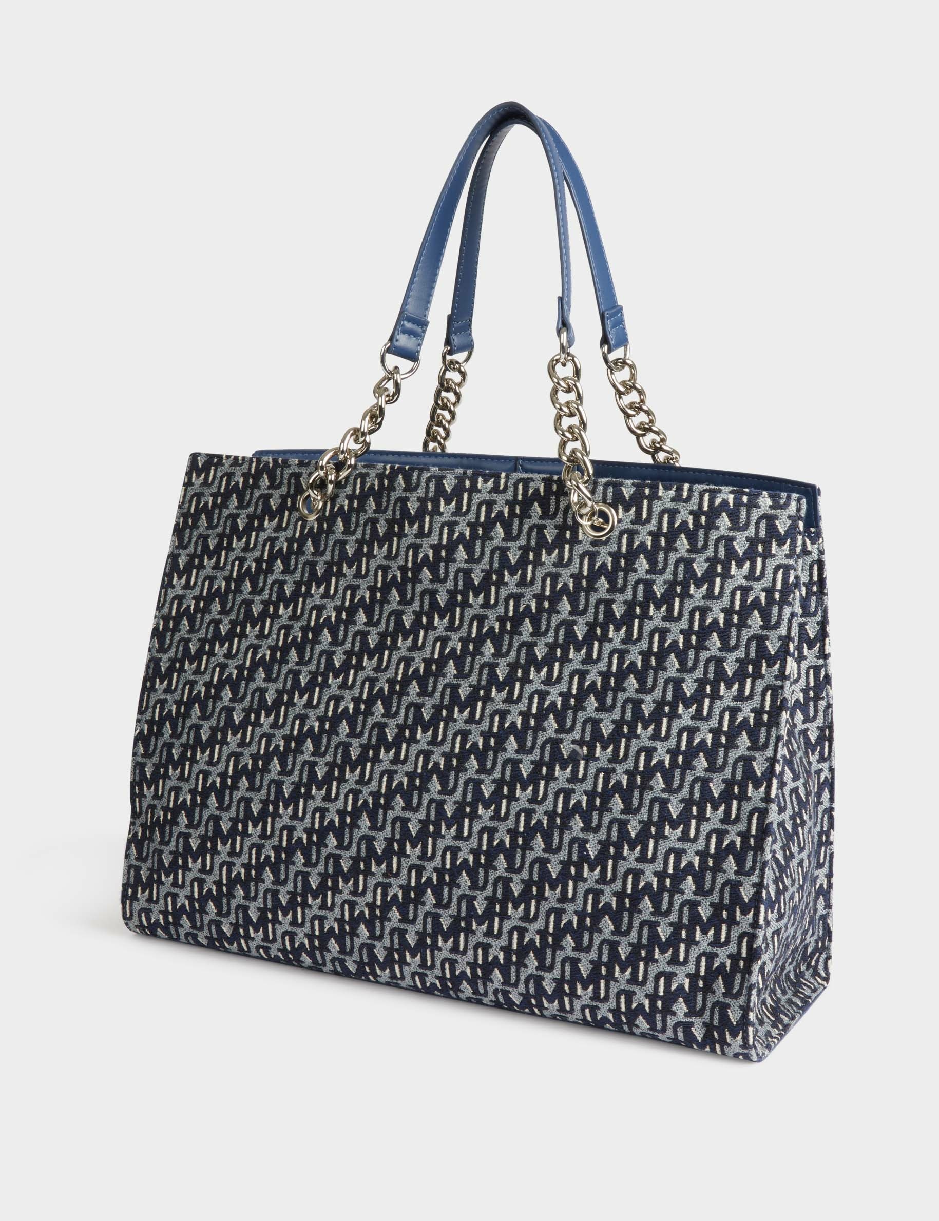 Shopper mit Monogramm stone denim damen