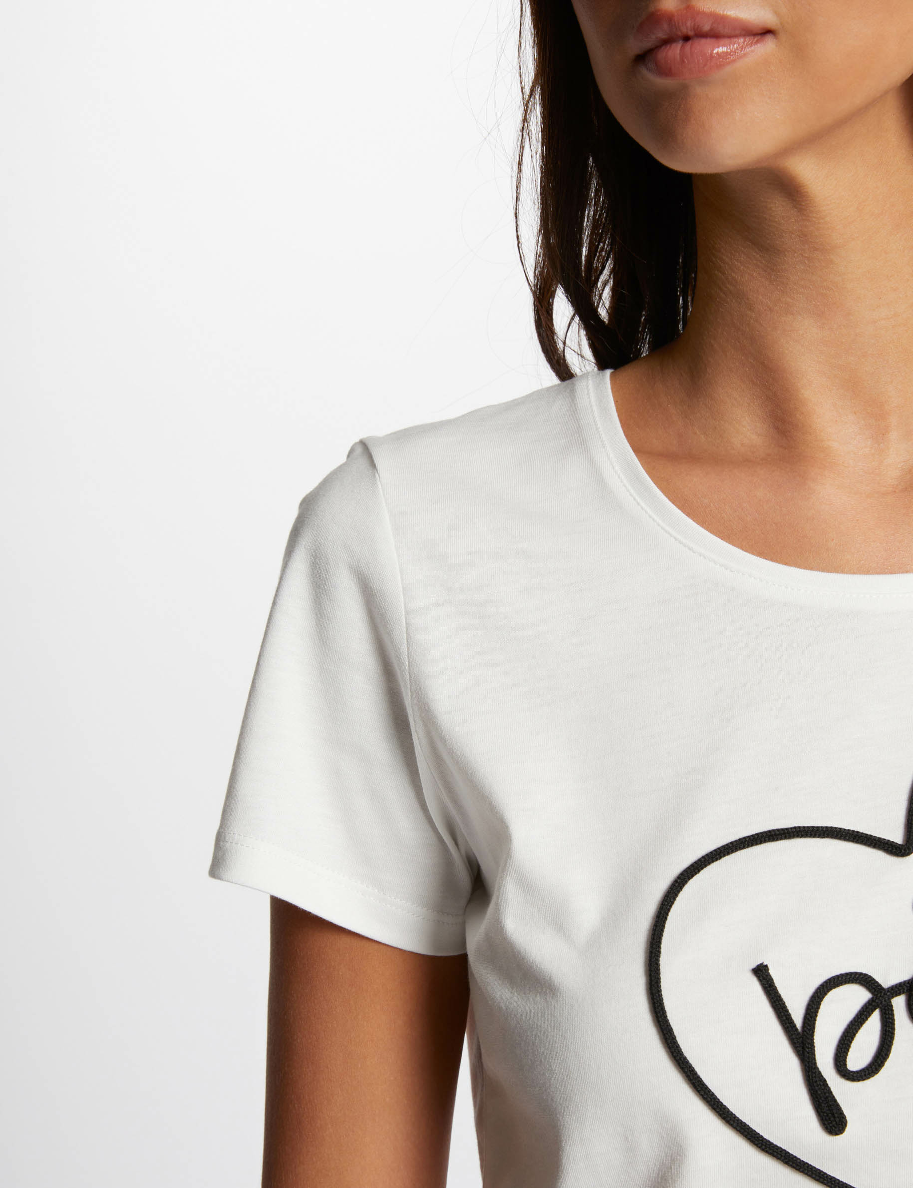 T-Shirt mit Aufschrift naturfarben damen