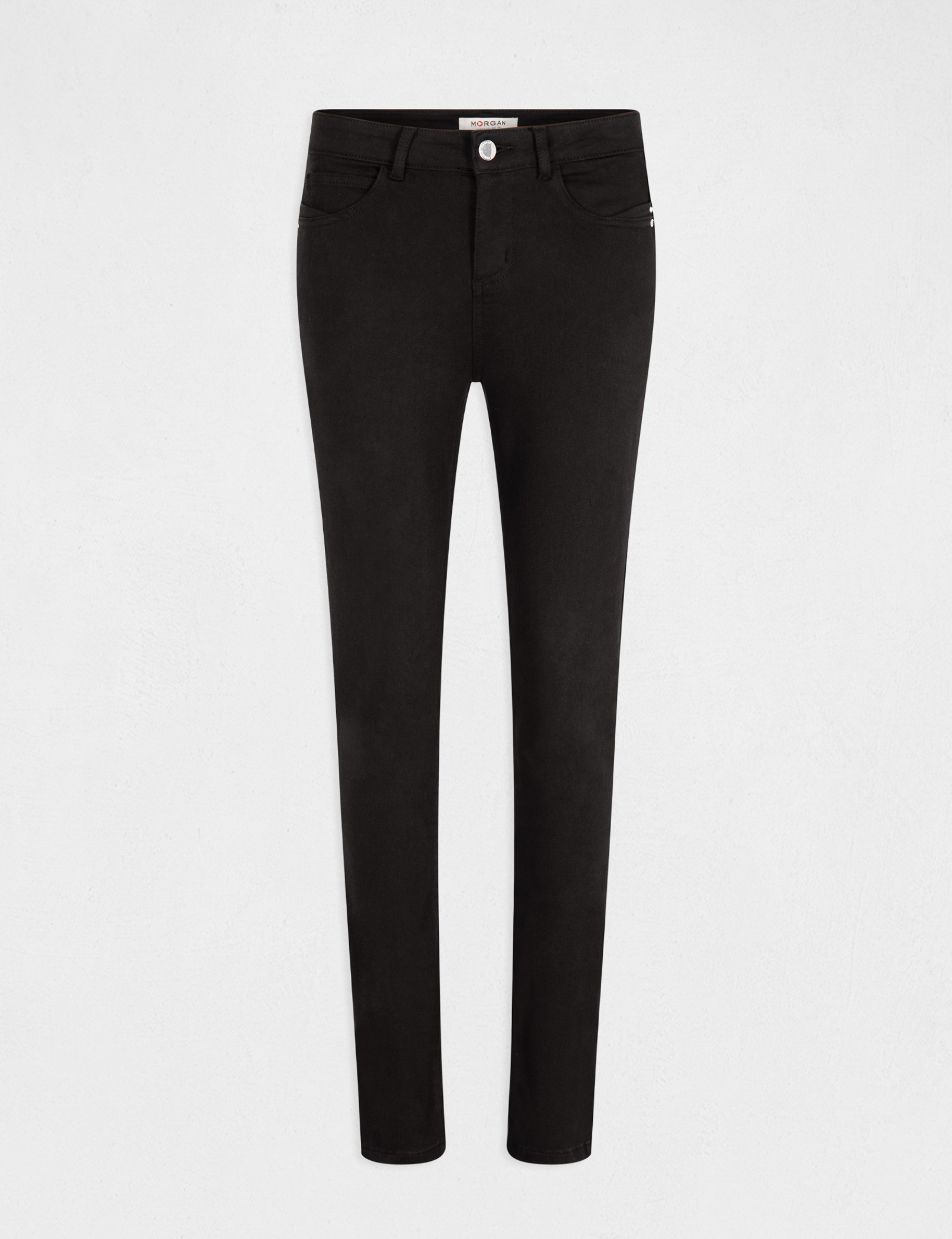 Slim-Hose mit normaler Taille schwarz damen