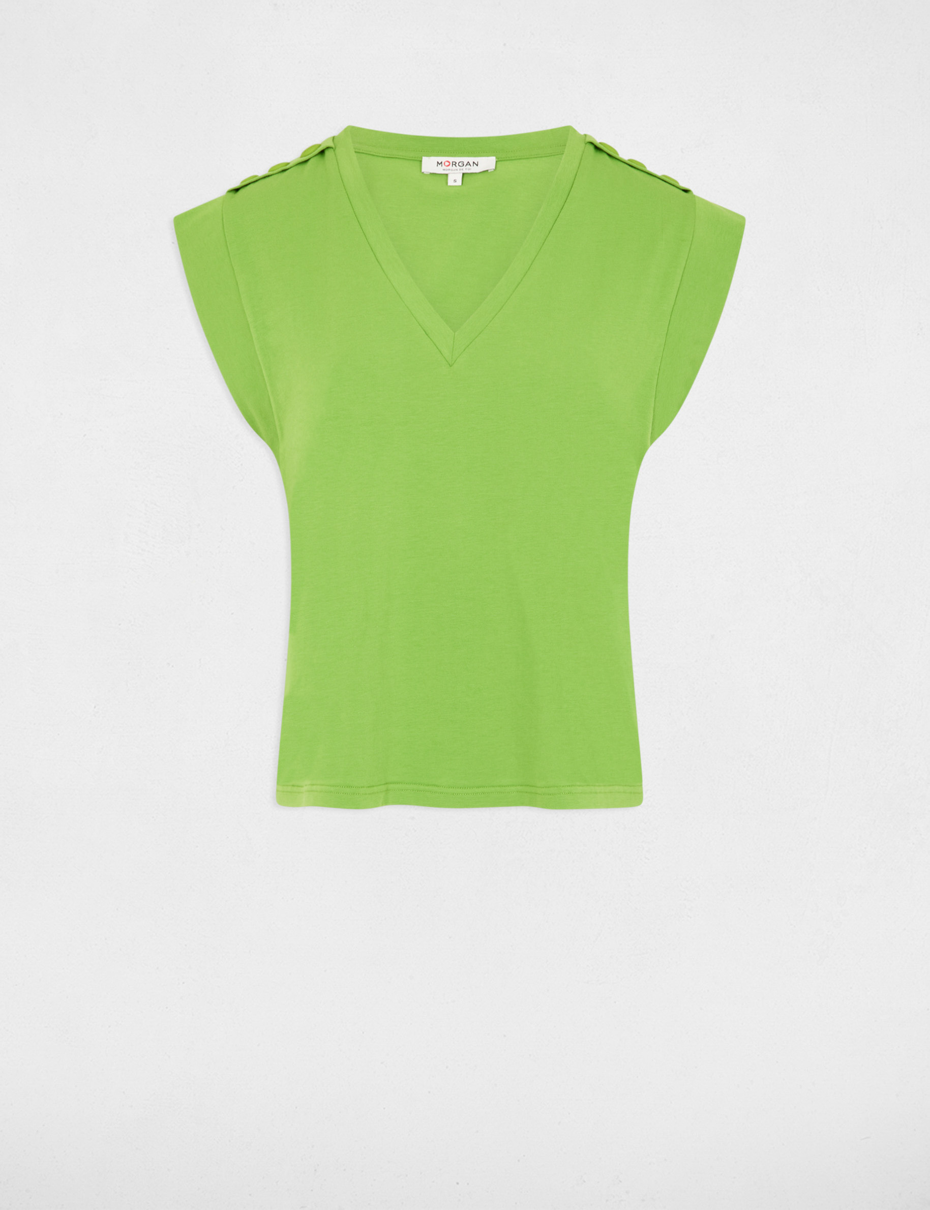 Kurzarmshirt vert anis damen