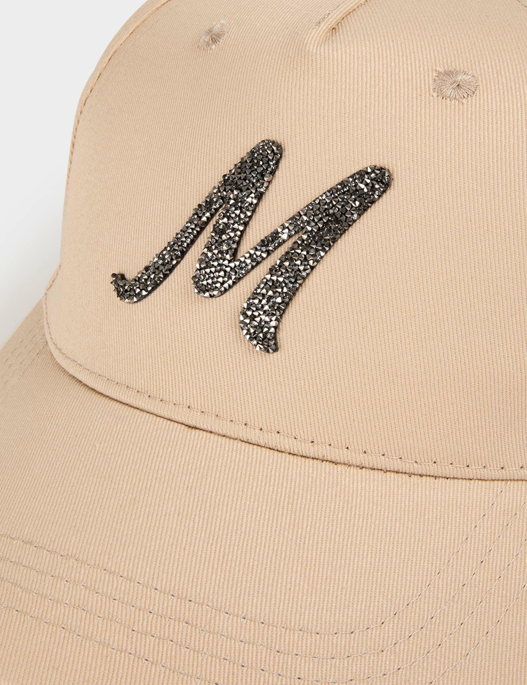 Casquette M strass beige femme