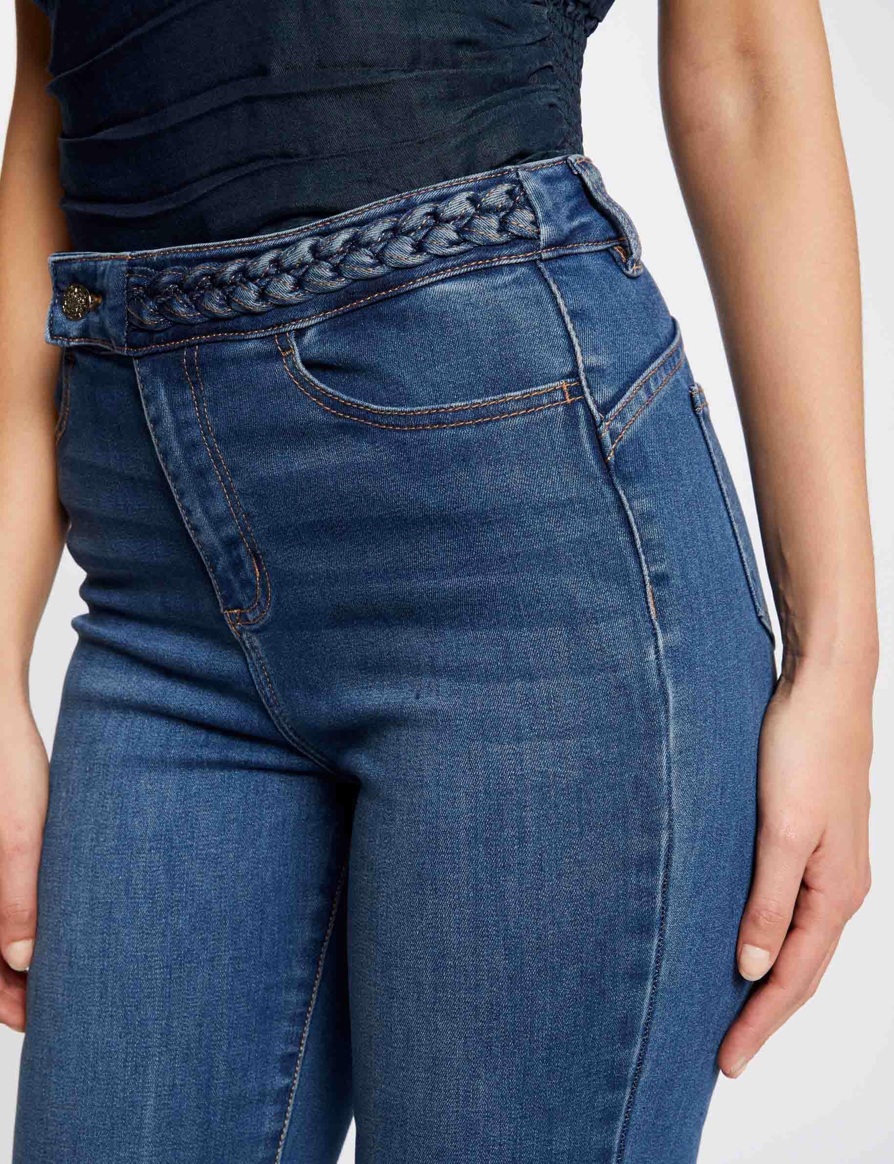 Jeans droit avec détails tressés jean stone femme