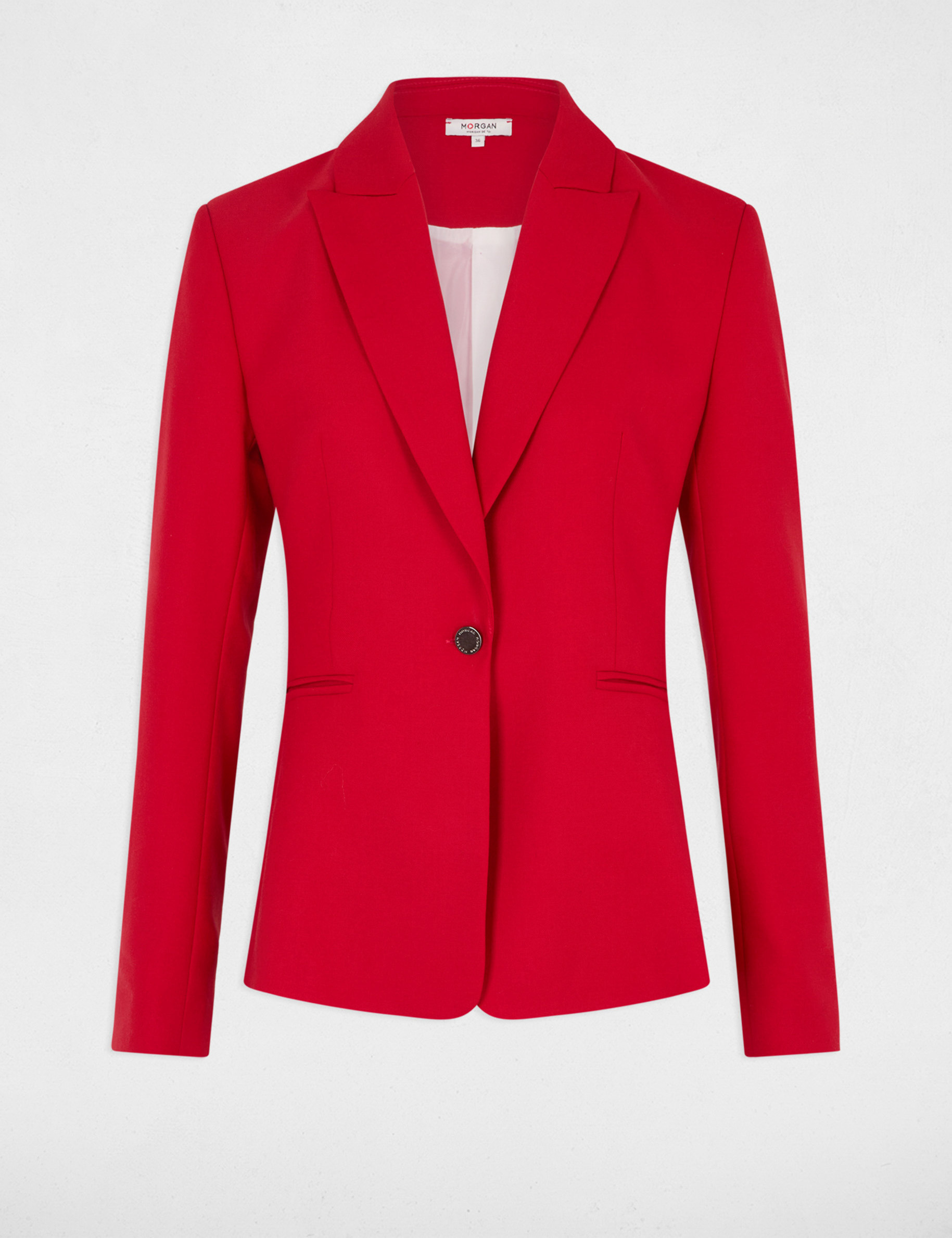 Blazer mi-longue rouge femme