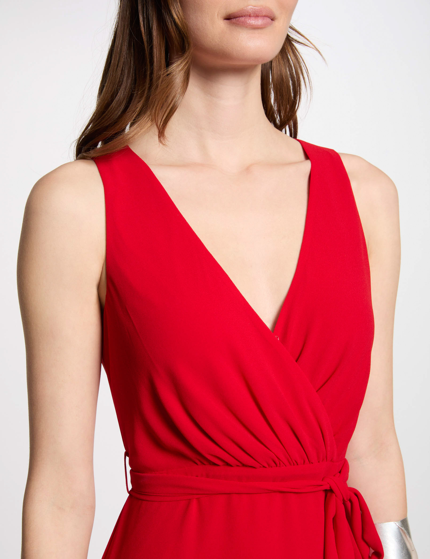 Robe courte portefeuille rouge femme